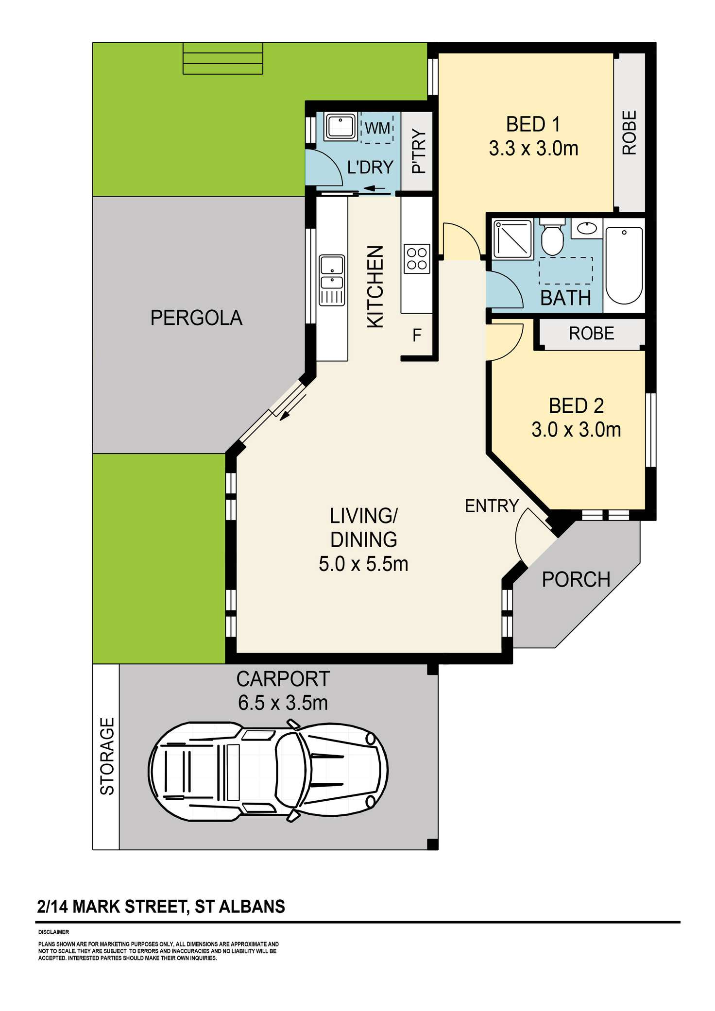 Floorplan of Homely unit listing, 2/14 Mark Street, St Albans VIC 3021