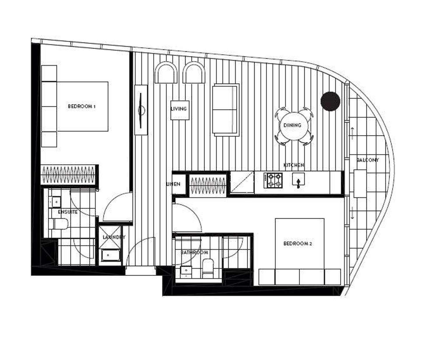 Floorplan of Homely apartment listing, 2603N/889 Collins Street, Docklands VIC 3008