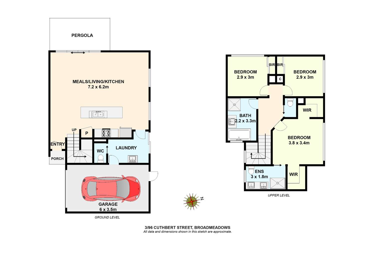 Floorplan of Homely townhouse listing, 3/96 Cuthbert Street, Broadmeadows VIC 3047