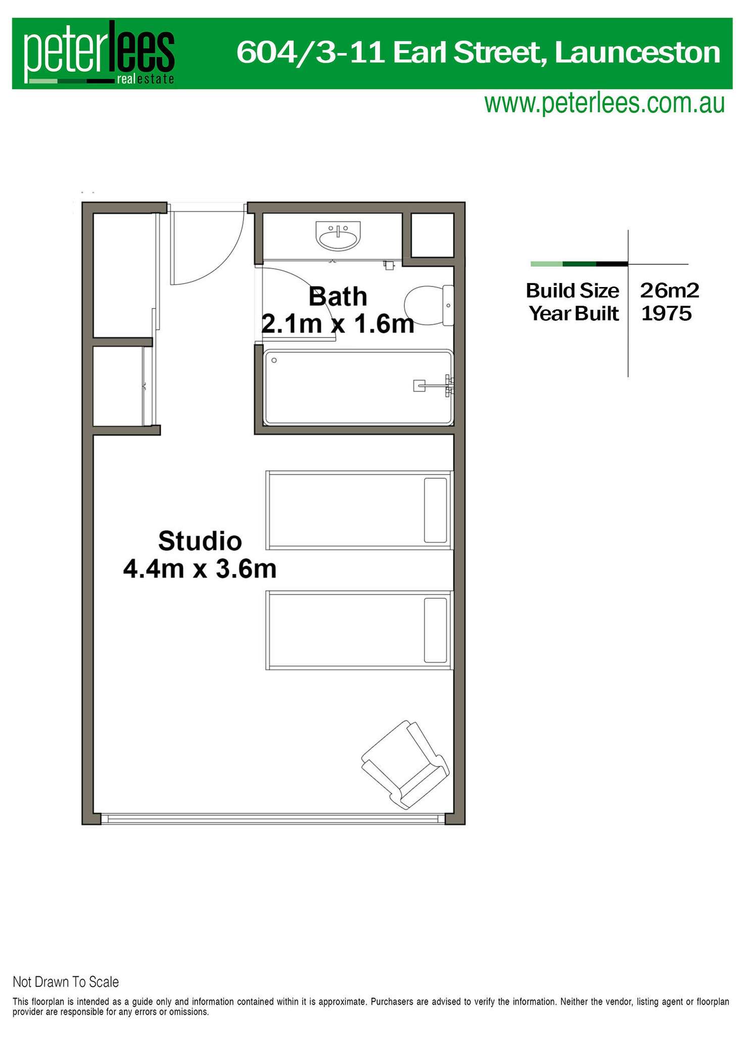 Floorplan of Homely apartment listing, 604/3-11 Earl Street, Launceston TAS 7250