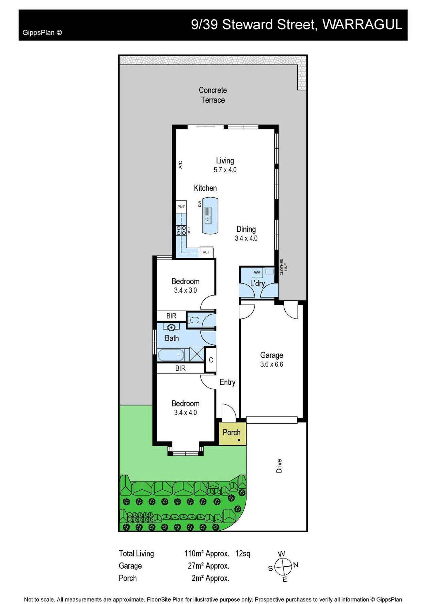 Floorplan of Homely unit listing, 9/39 Steward Street, Warragul VIC 3820
