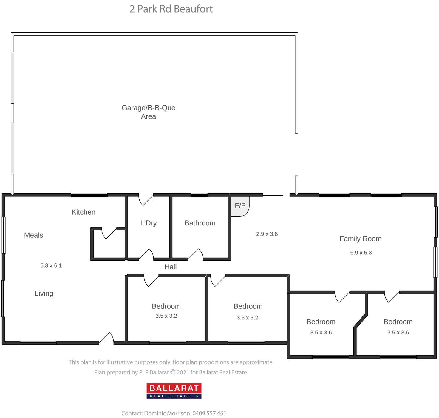 Floorplan of Homely house listing, 2 Park Road, Beaufort VIC 3373