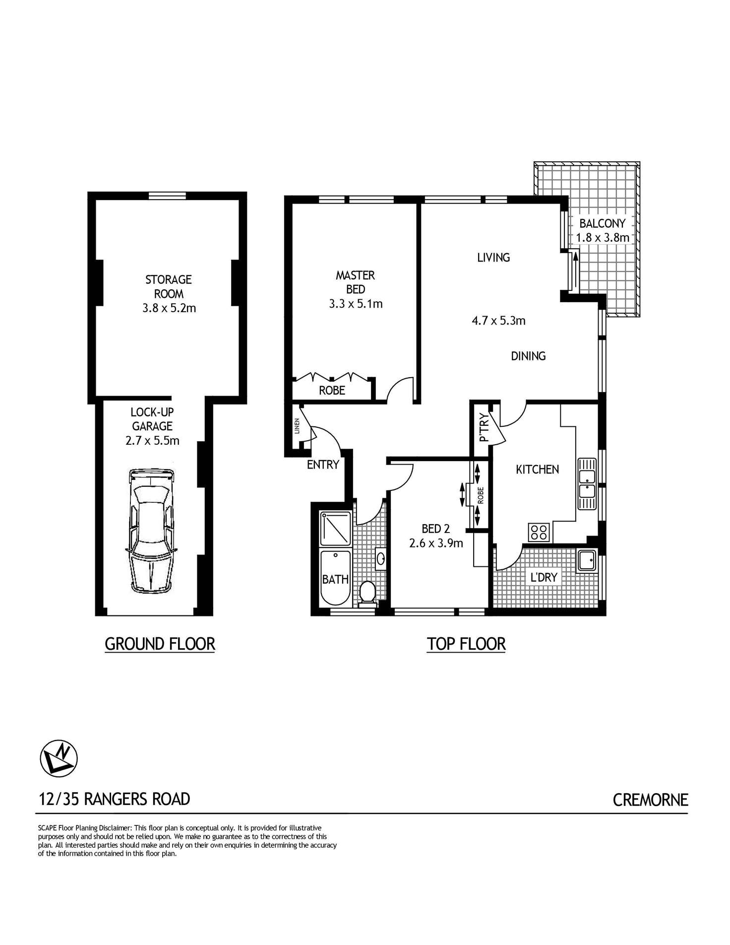 Floorplan of Homely apartment listing, 12/35 Rangers Road, Cremorne NSW 2090