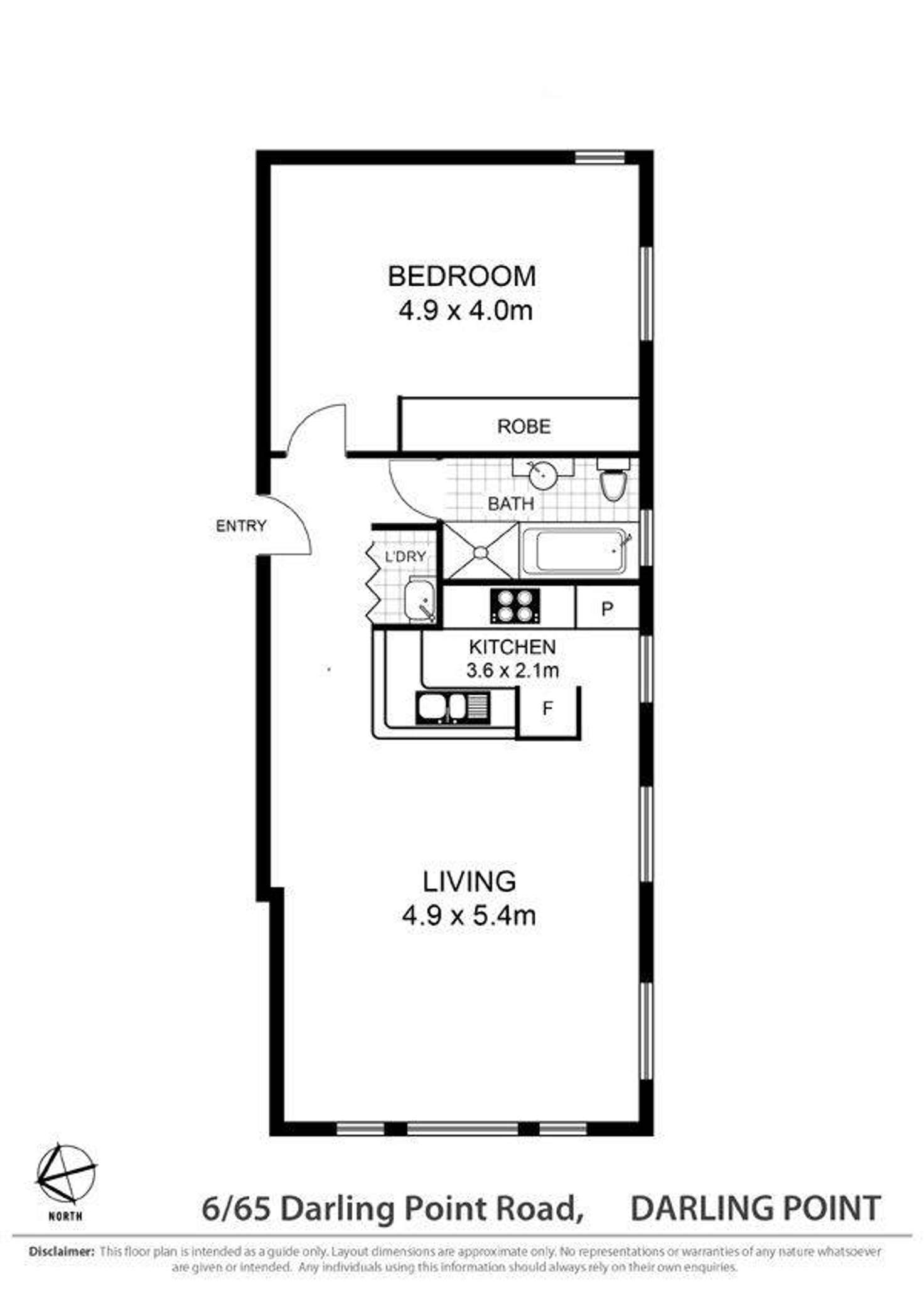 Floorplan of Homely apartment listing, 6/65 Darling Point Road, Darling Point NSW 2027