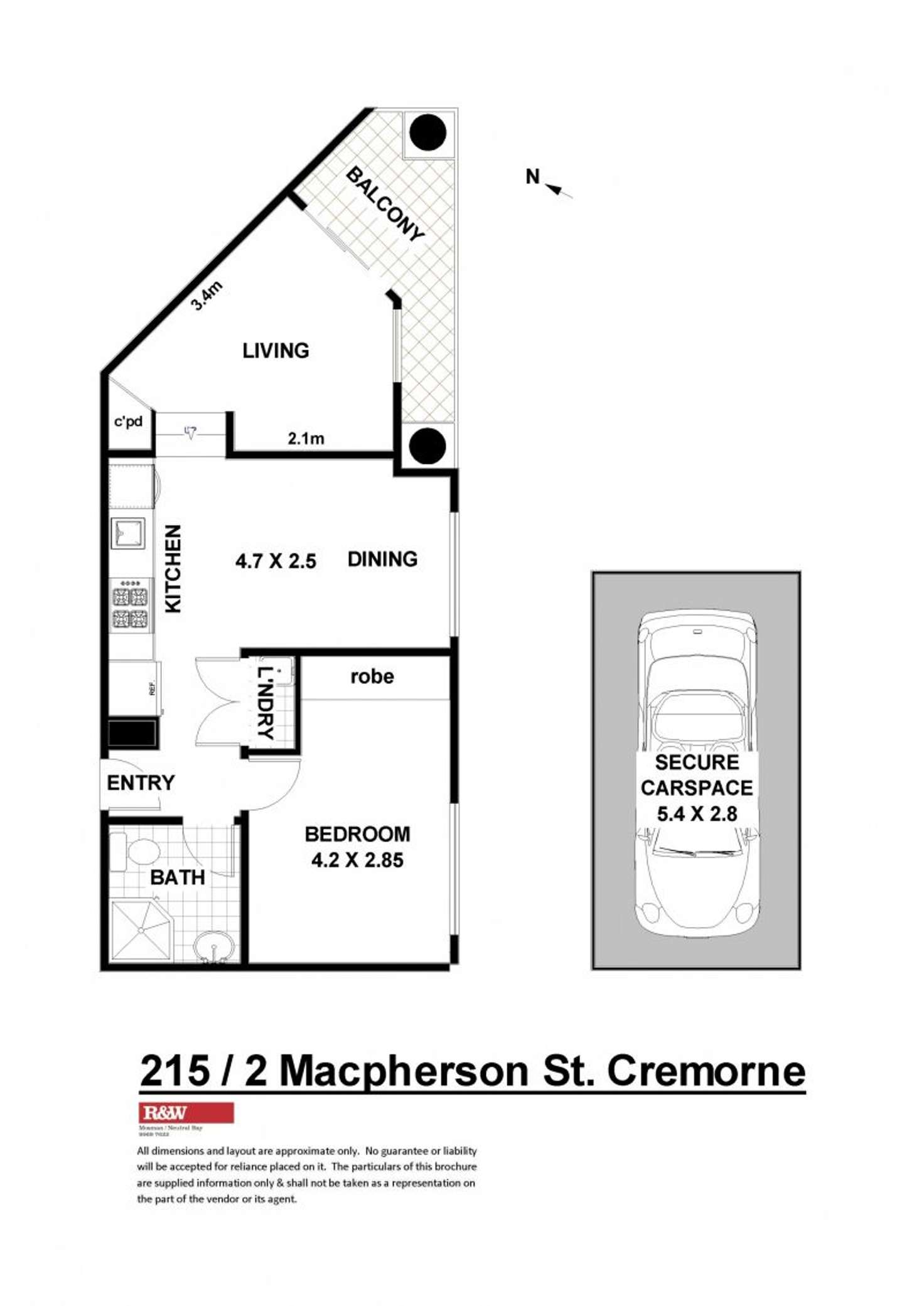 Floorplan of Homely apartment listing, 215/2 MacPherson Street, Cremorne NSW 2090