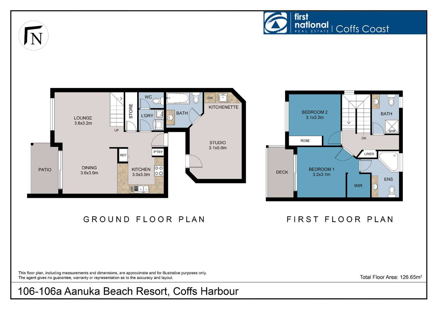 Floorplan of Homely townhouse listing, 106-106a/2 Firman Drive, Coffs Harbour NSW 2450