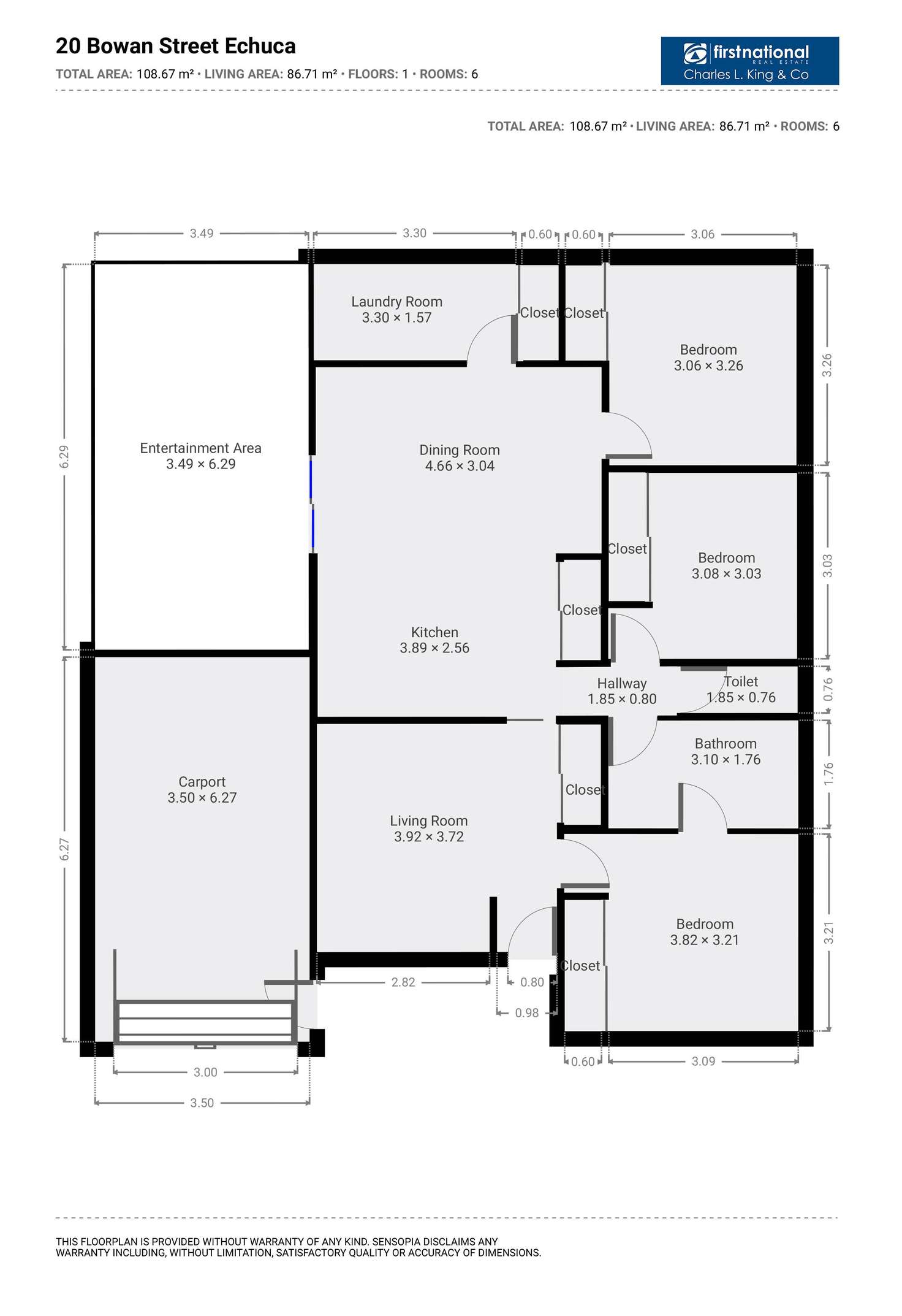 Floorplan of Homely house listing, 20 Bowen Street, Echuca VIC 3564