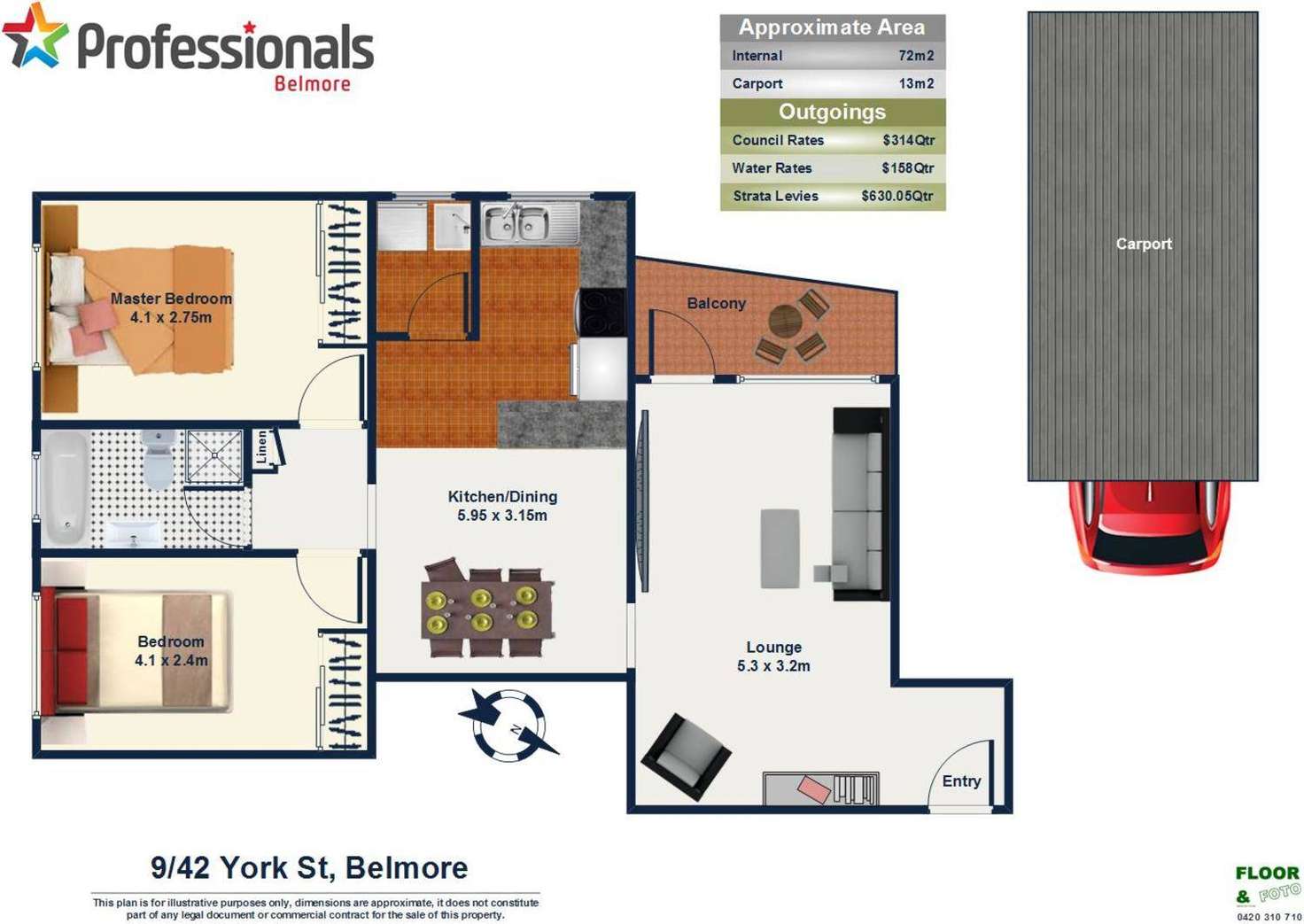 Floorplan of Homely apartment listing, 9/42 York Street, Belmore NSW 2192