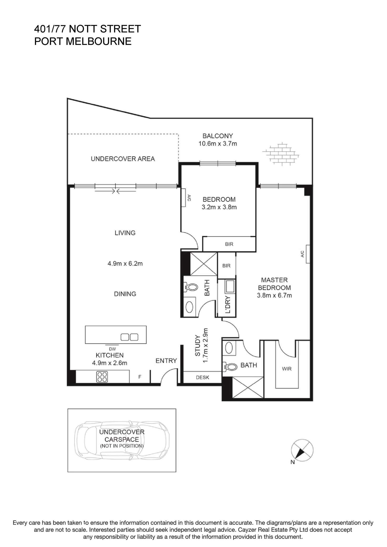 Floorplan of Homely apartment listing, 401/77 Nott Street, Port Melbourne VIC 3207