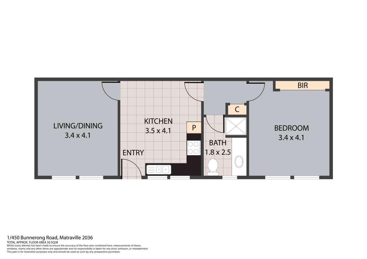 Floorplan of Homely unit listing, 1/450 Bunnerong Road, Matraville NSW 2036