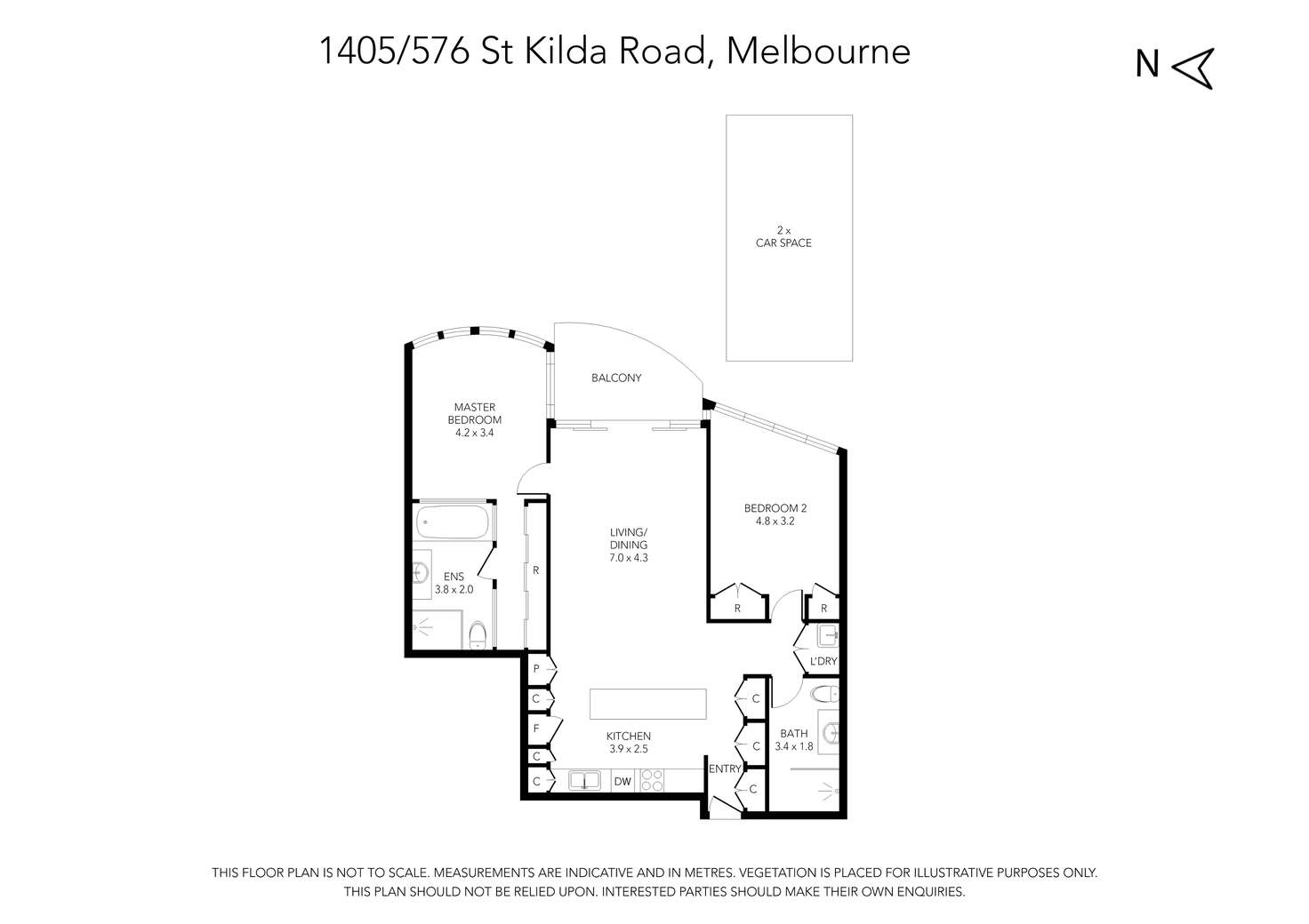 Floorplan of Homely apartment listing, 1405/576 St Kilda Road, Melbourne VIC 3004