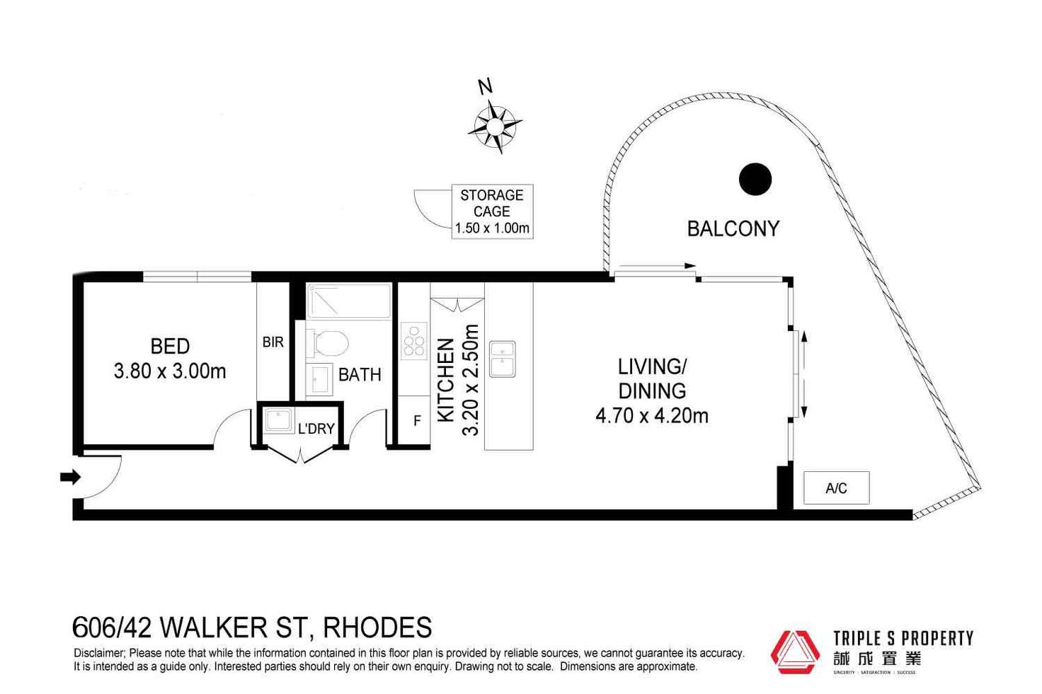 Floorplan of Homely apartment listing, 606/42 Walker Street, Rhodes NSW 2138
