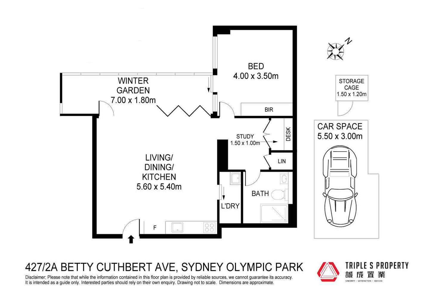 Floorplan of Homely apartment listing, 427/2A Betty Cuthbert Avenue, Sydney Olympic Park NSW 2127