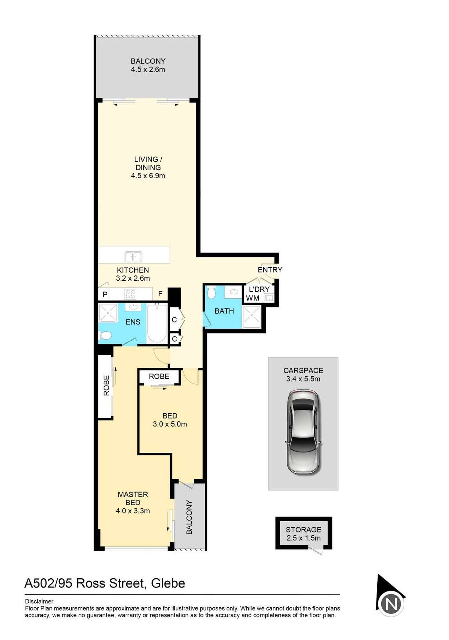 Floorplan of Homely apartment listing, Level 5/95 Ross Street, Forest Lodge NSW 2037