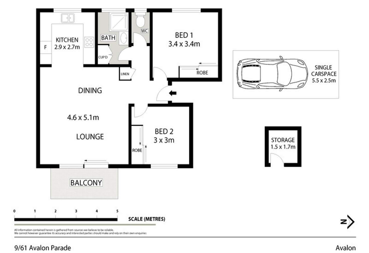 Floorplan of Homely apartment listing, 9/61 Avalon Parade, Avalon Beach NSW 2107