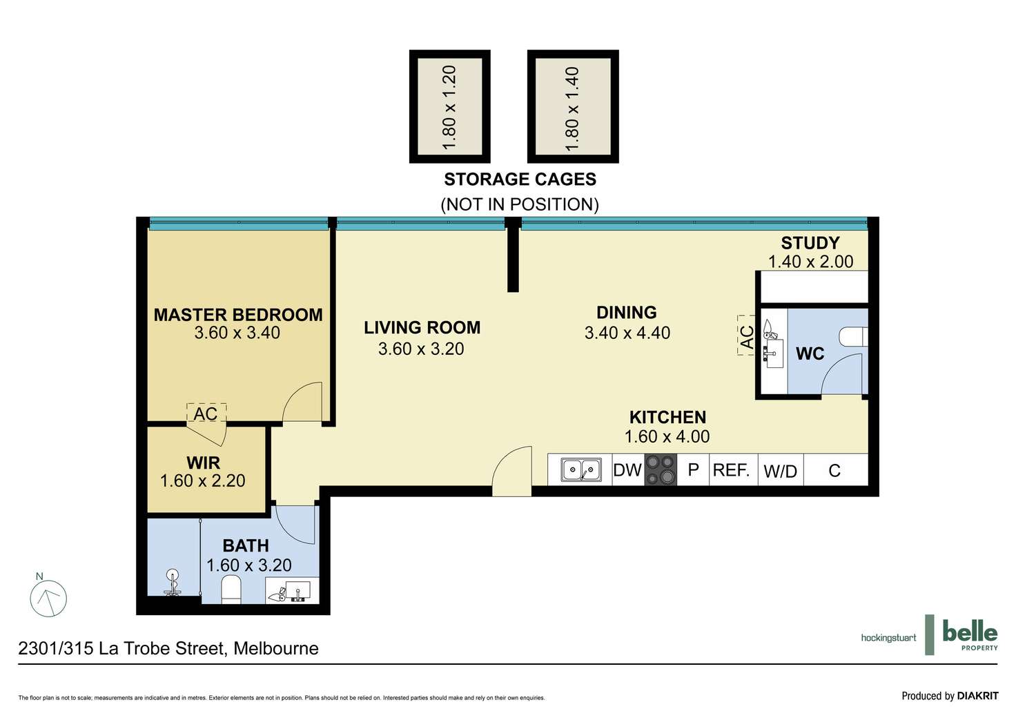 Floorplan of Homely apartment listing, 2301/315 La Trobe Street, Melbourne VIC 3000