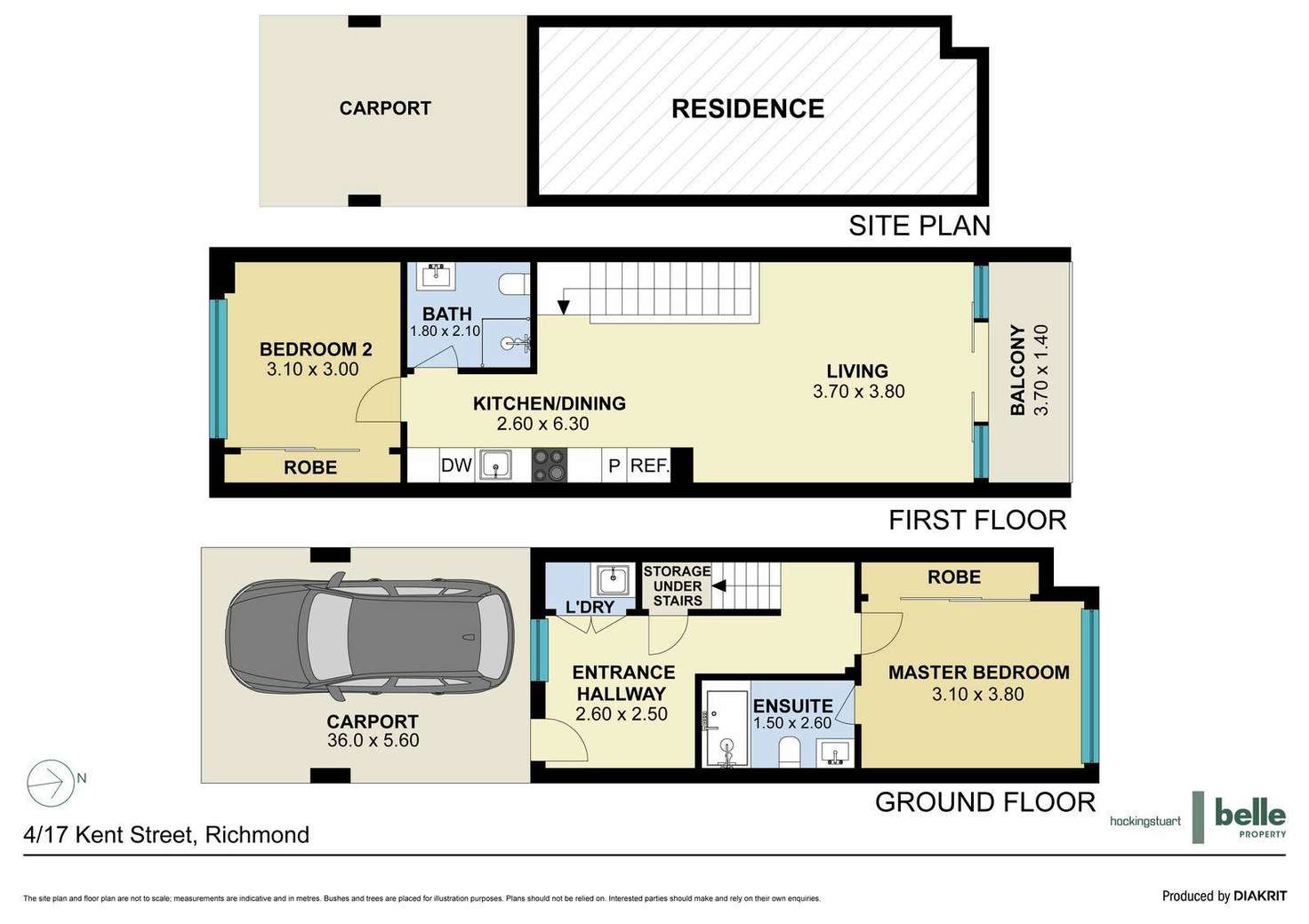 Floorplan of Homely townhouse listing, 4/17 Kent Street, Richmond VIC 3121