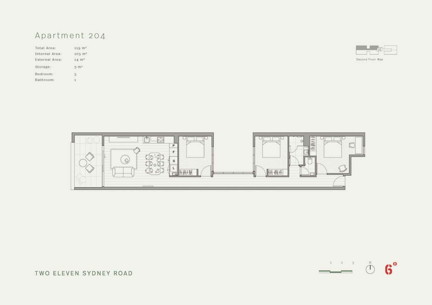 Floorplan of Homely apartment listing, 204/211 Sydney Road, Brunswick VIC 3056