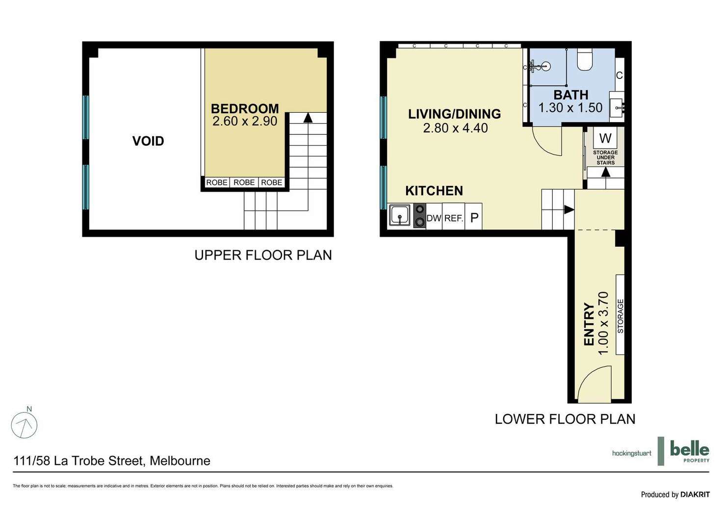 Floorplan of Homely apartment listing, 111/58 La Trobe Street, Melbourne VIC 3000