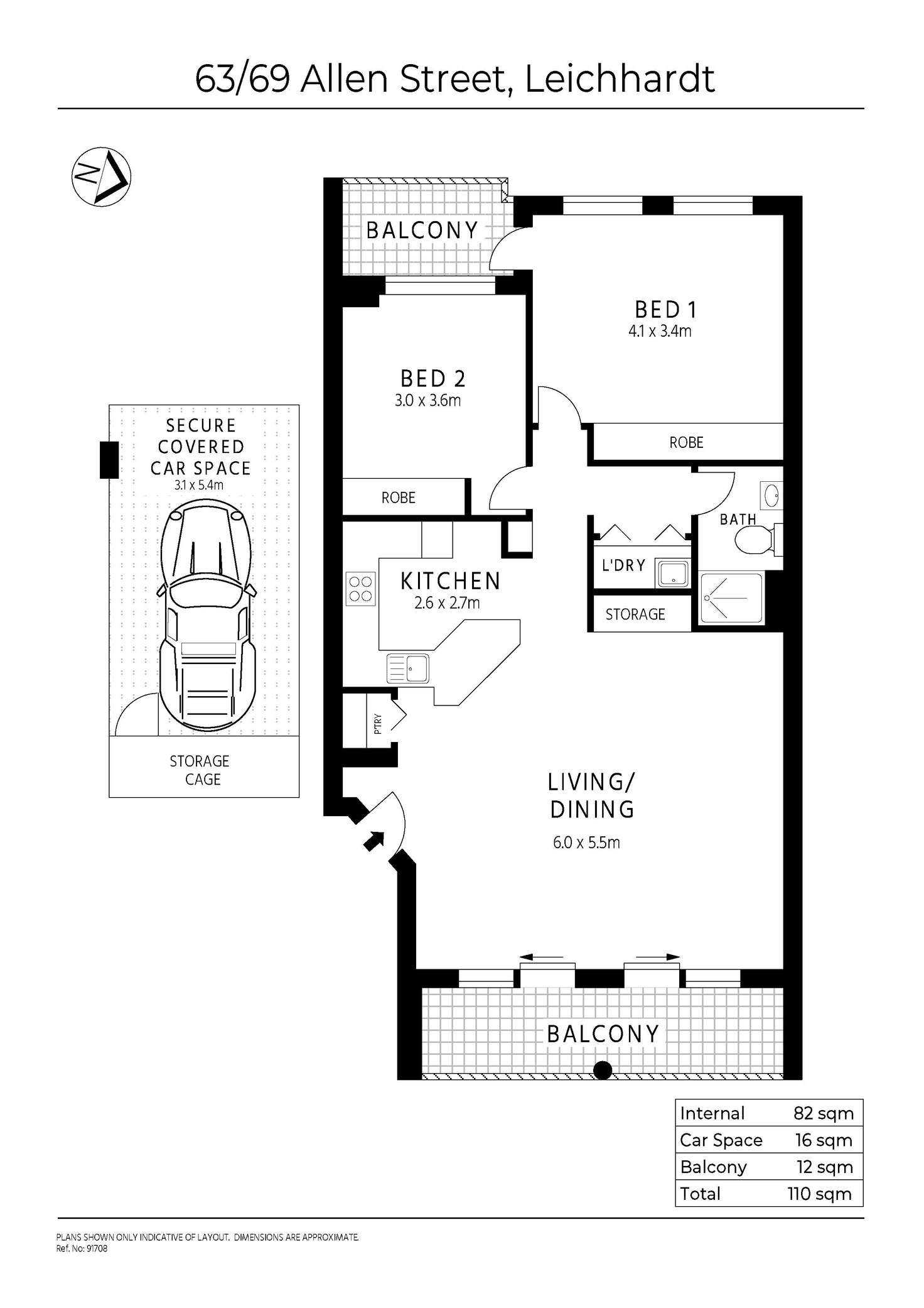 Floorplan of Homely unit listing, 63/69 Allen Street, Leichhardt NSW 2040