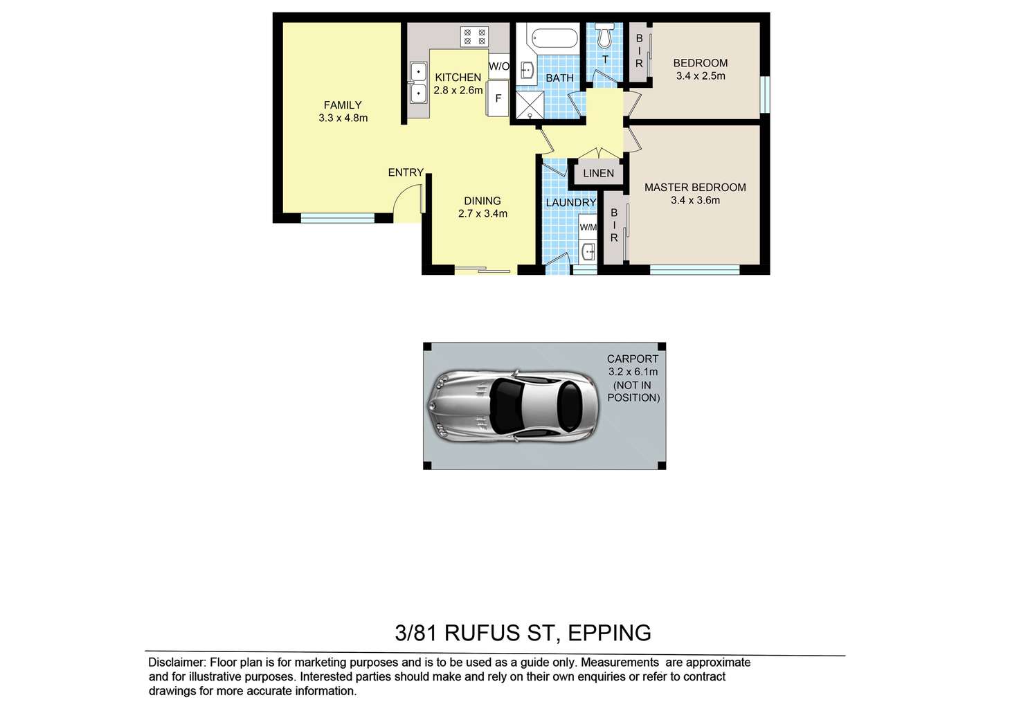 Floorplan of Homely unit listing, 3/81 Rufus Street, Epping VIC 3076