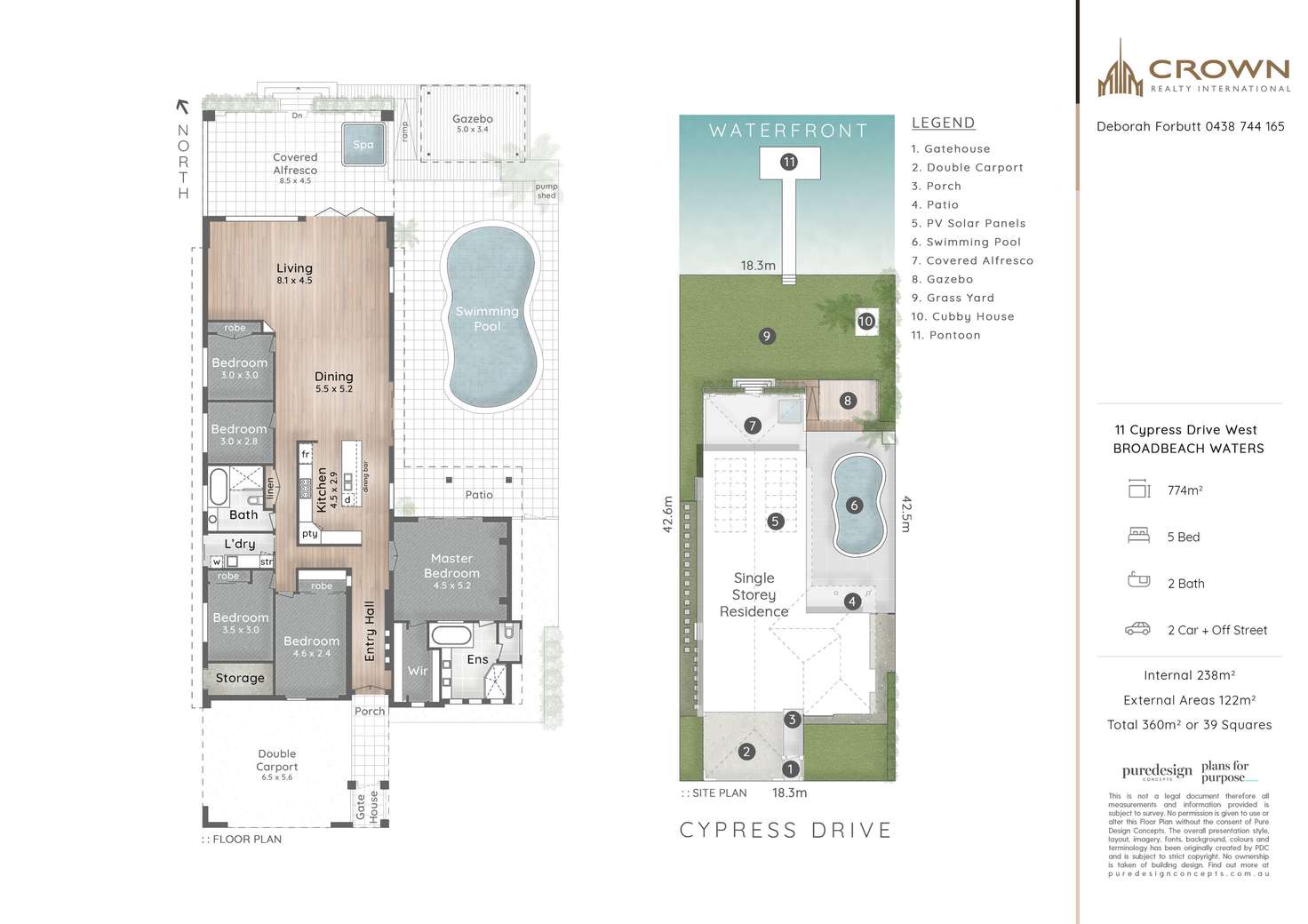 Floorplan of Homely house listing, 11 Cypress Drive West, Broadbeach Waters QLD 4218