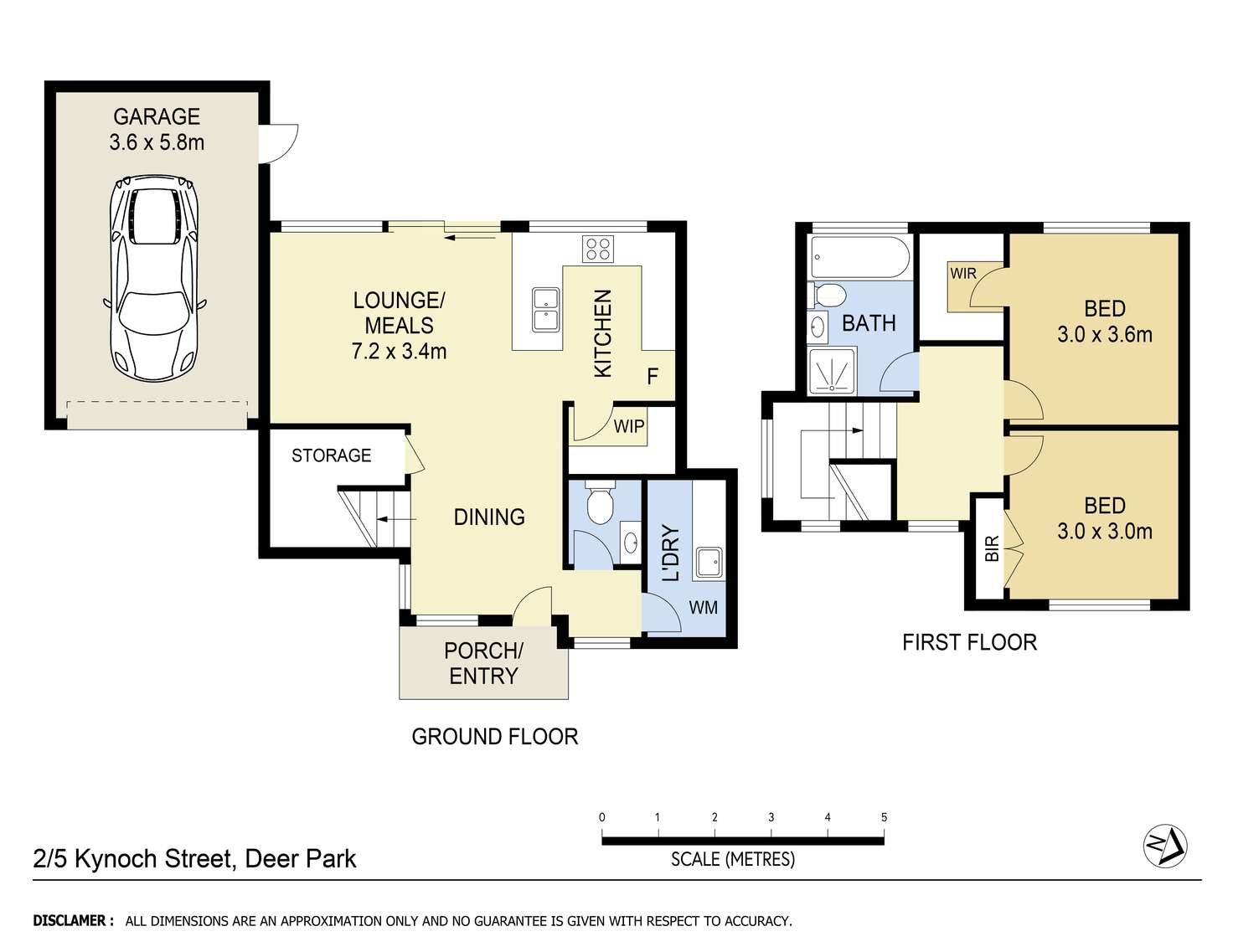 Floorplan of Homely townhouse listing, 2/5 Kynoch Street, Deer Park VIC 3023
