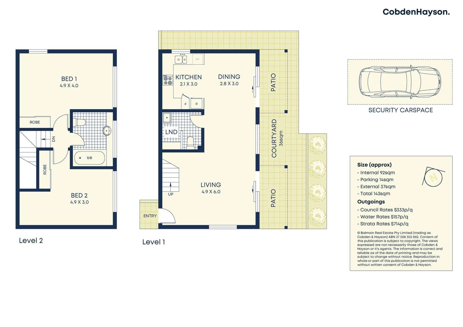 Floorplan of Homely townhouse listing, 2/245 Balmain Road, Lilyfield NSW 2040