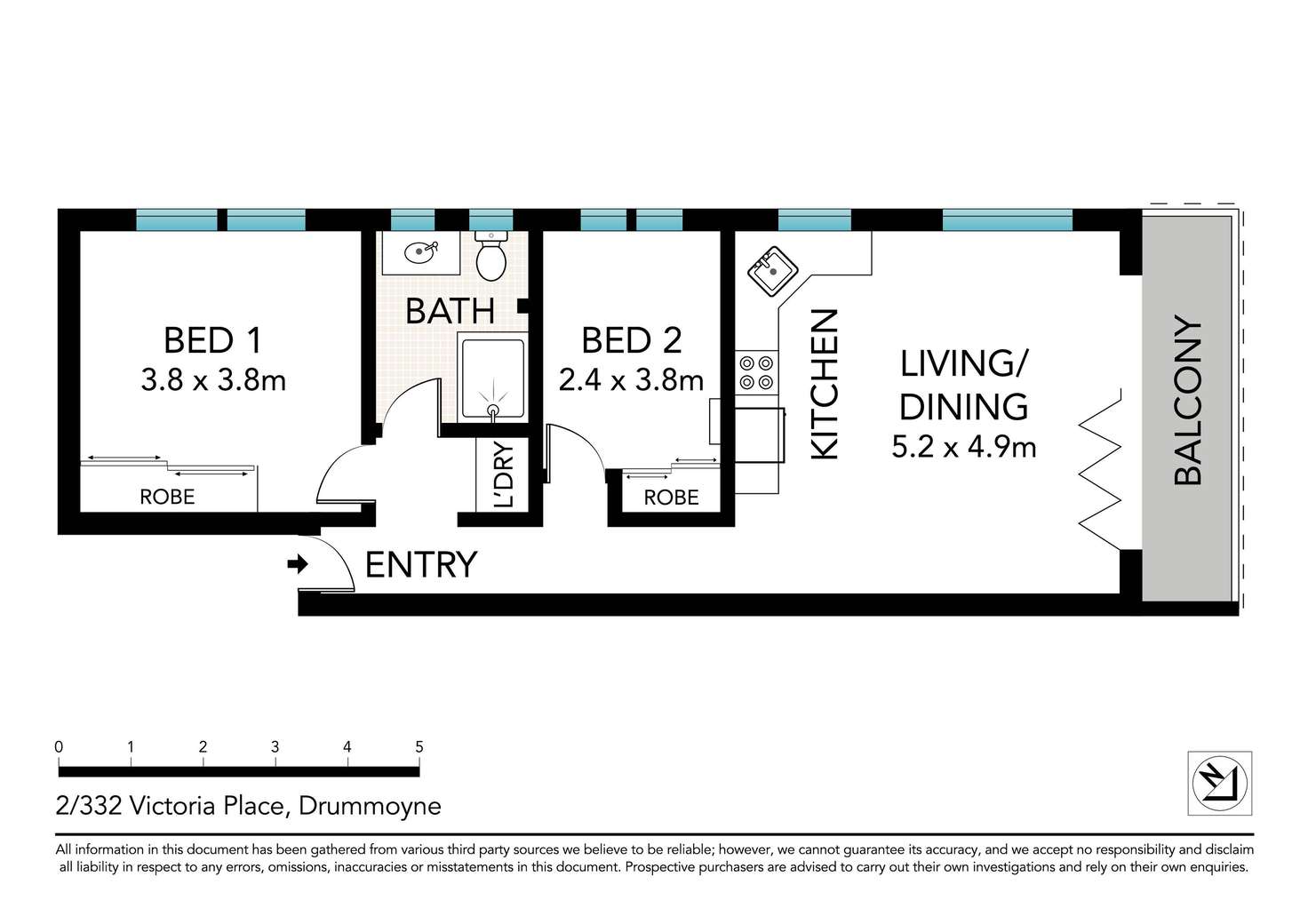 Floorplan of Homely apartment listing, 2/332 Victoria Place, Drummoyne NSW 2047