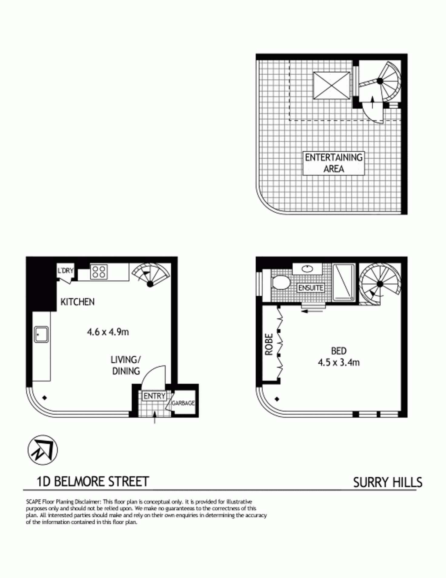 Floorplan of Homely apartment listing, 1D Belmore Street, Surry Hills NSW 2010
