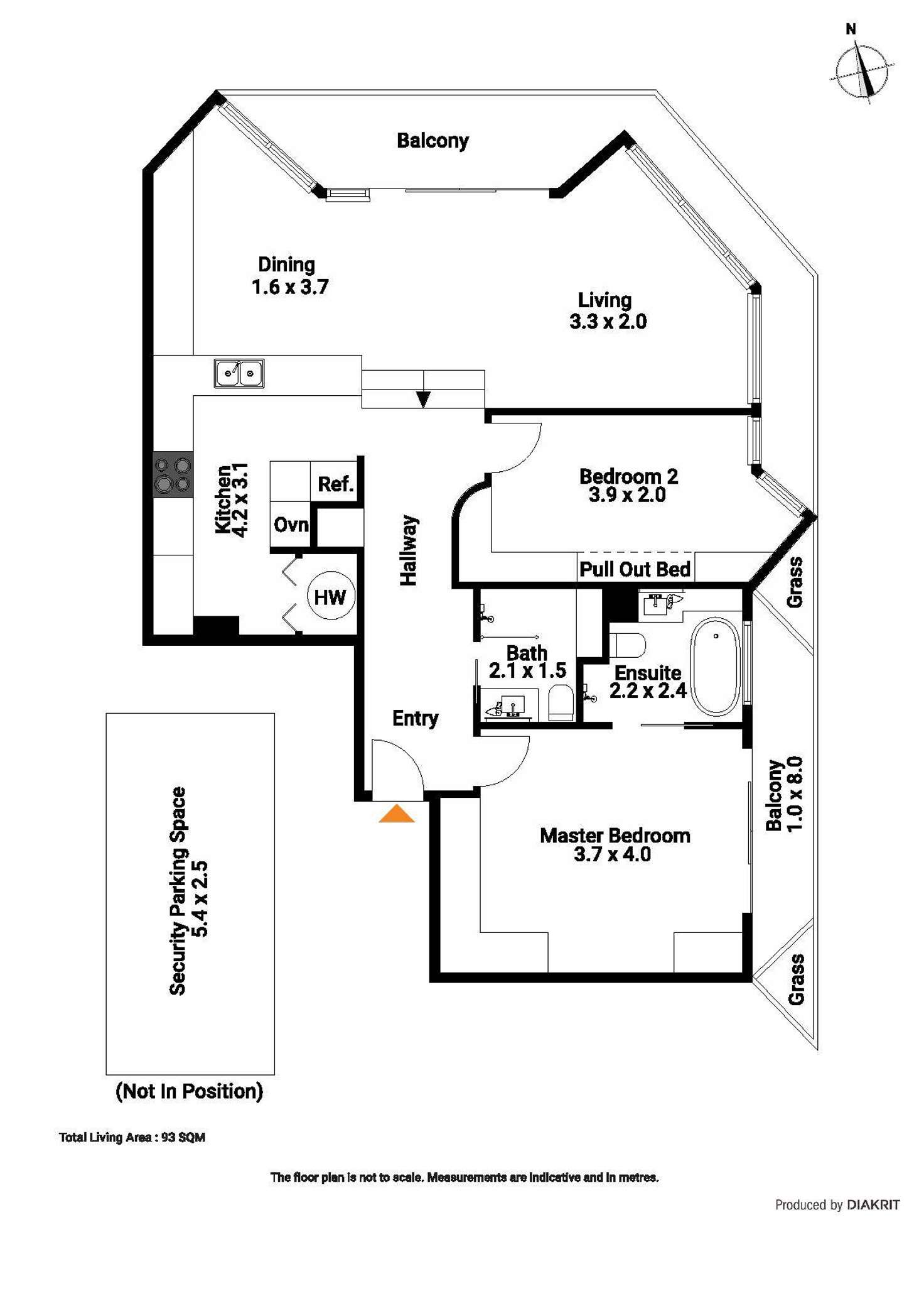 Floorplan of Homely apartment listing, 1602/2 Phillip Street, Sydney NSW 2000