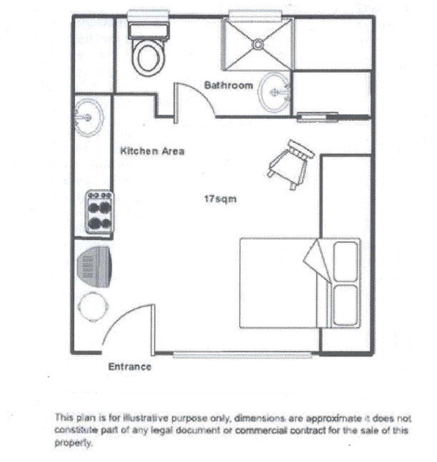 Floorplan of Homely studio listing, 20/19-23 Forbes Street, Woolloomooloo NSW 2011