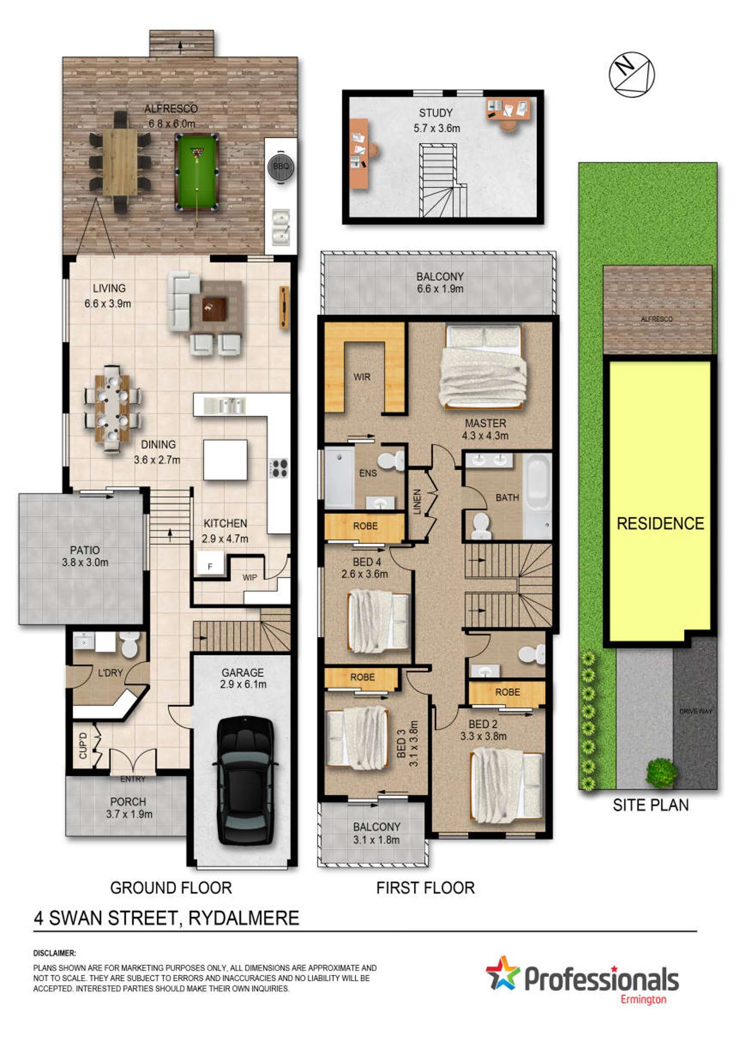 Floorplan of Homely semiDetached listing, 4 Swan Street, Rydalmere NSW 2116