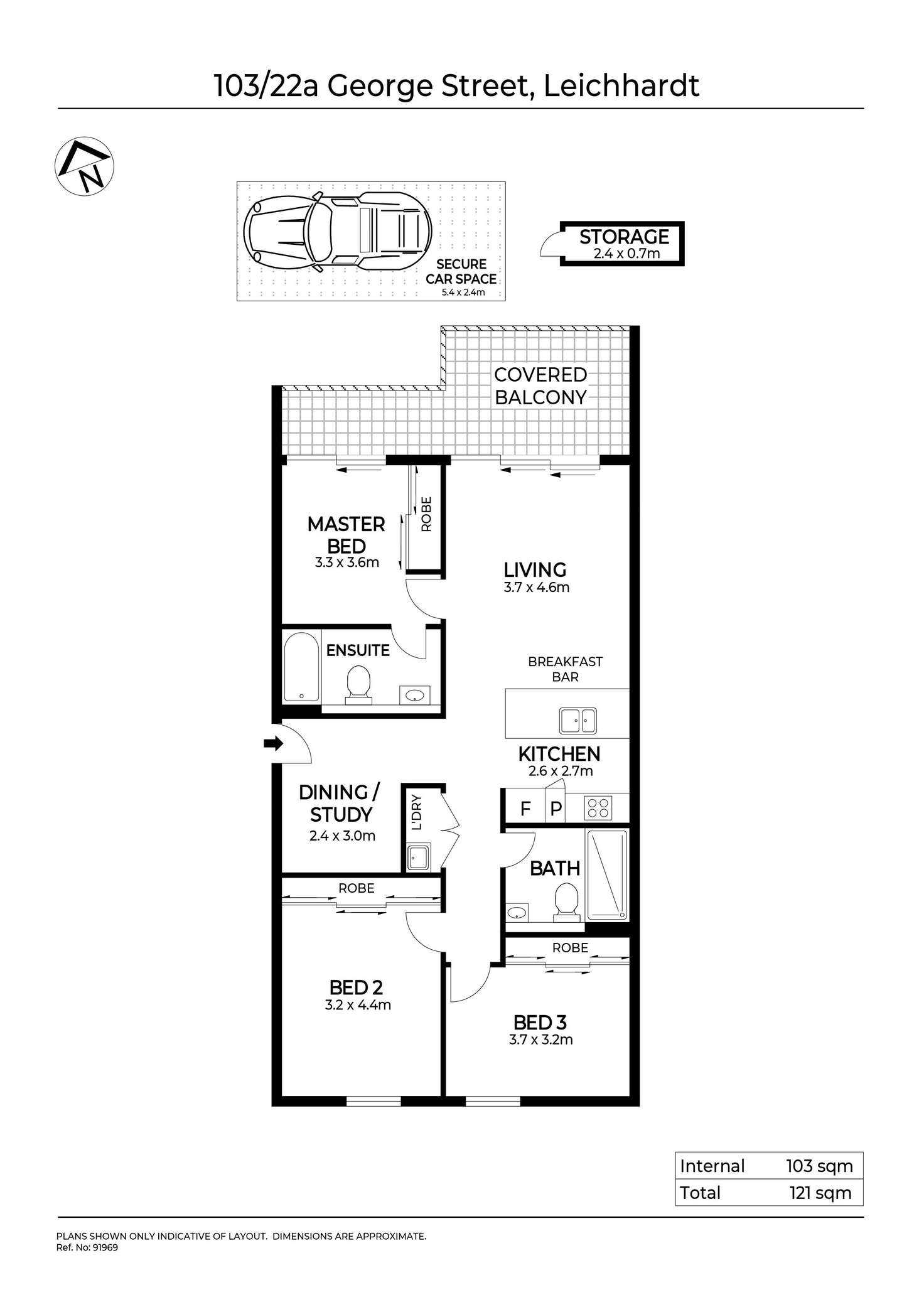 Floorplan of Homely apartment listing, 103/22A George Street, Leichhardt NSW 2040