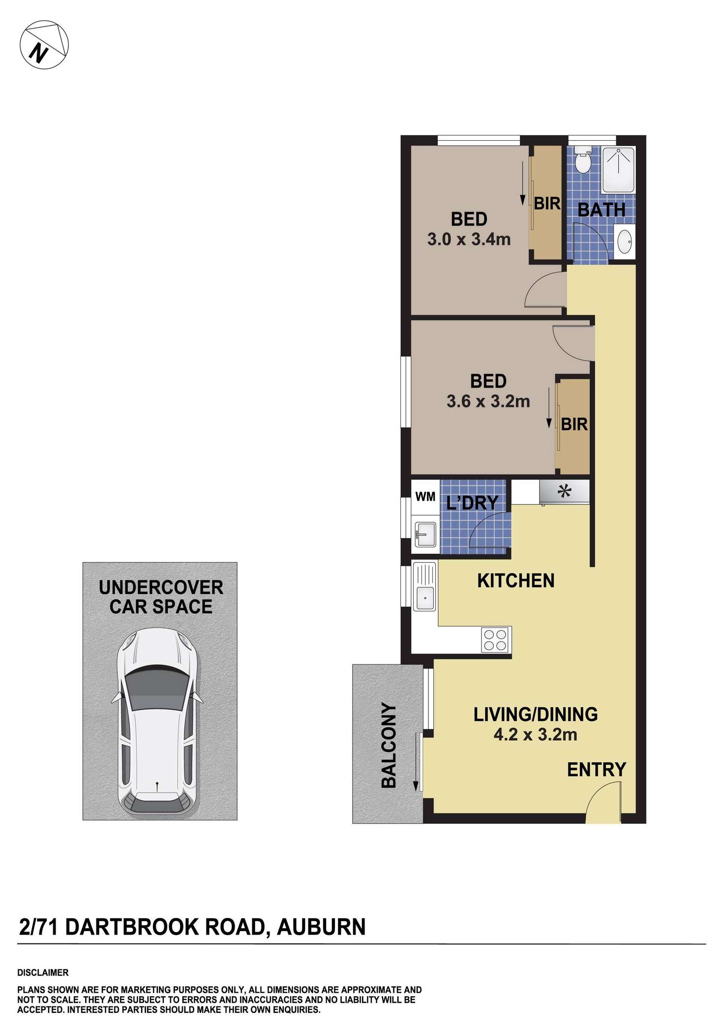 Floorplan of Homely unit listing, 2/71 Dartbrook Road, Auburn NSW 2144