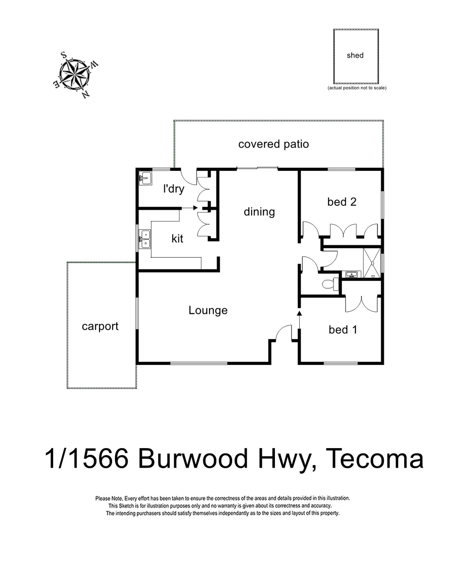 Floorplan of Homely unit listing, 1/1566 Burwood Highway, Tecoma VIC 3160
