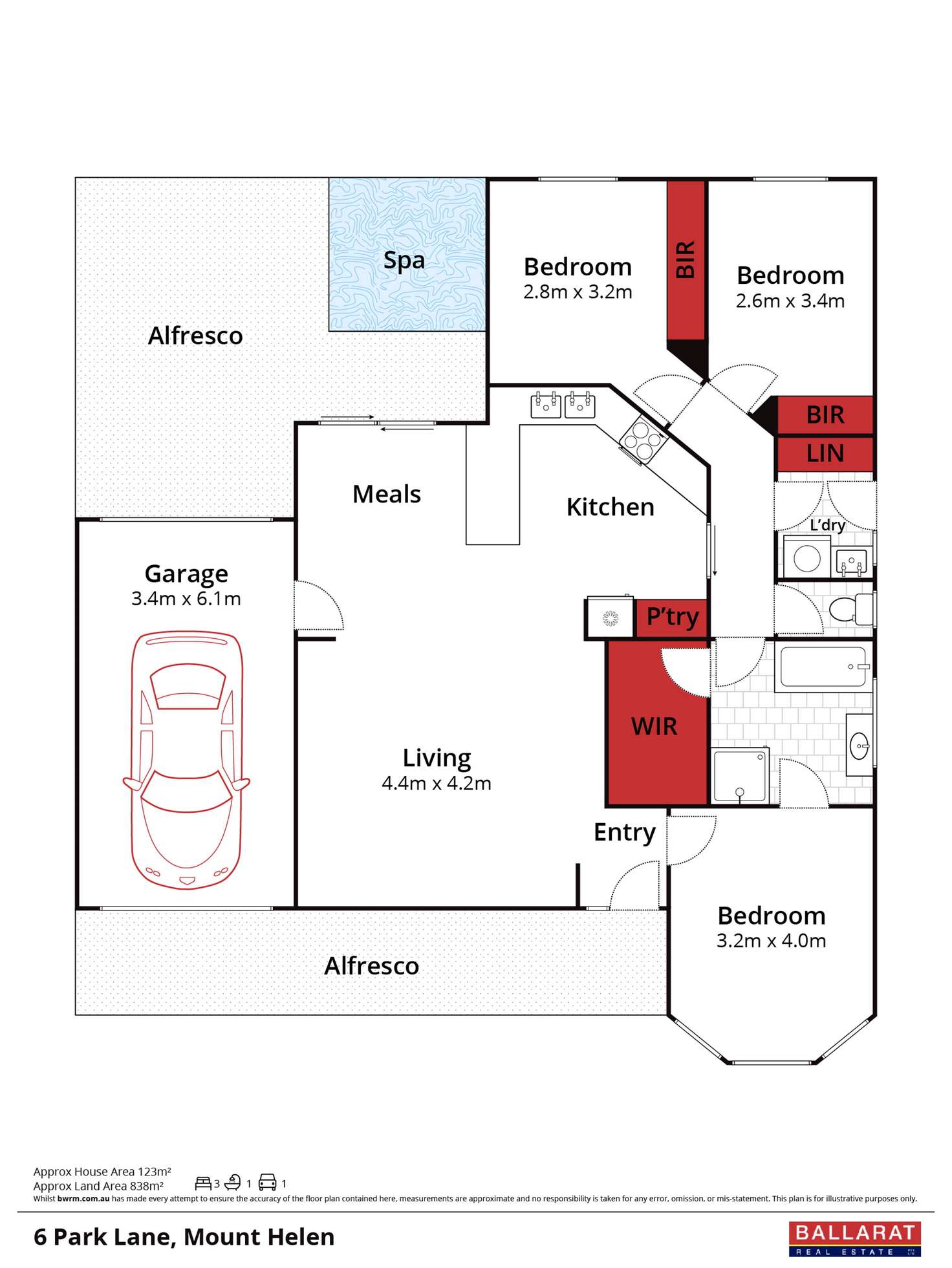 Floorplan of Homely house listing, 6 Park Lane, Mount Helen VIC 3350