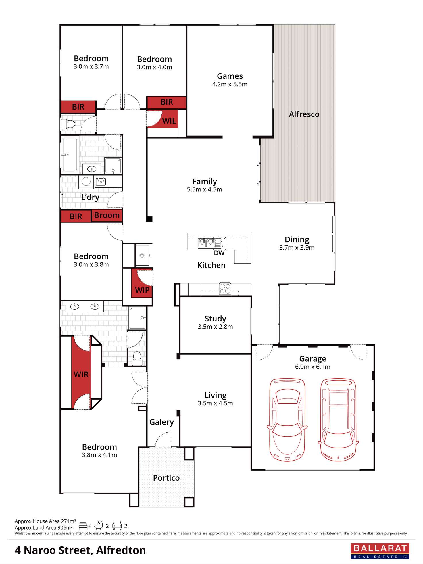 Floorplan of Homely house listing, 4 Naroo Street, Alfredton VIC 3350