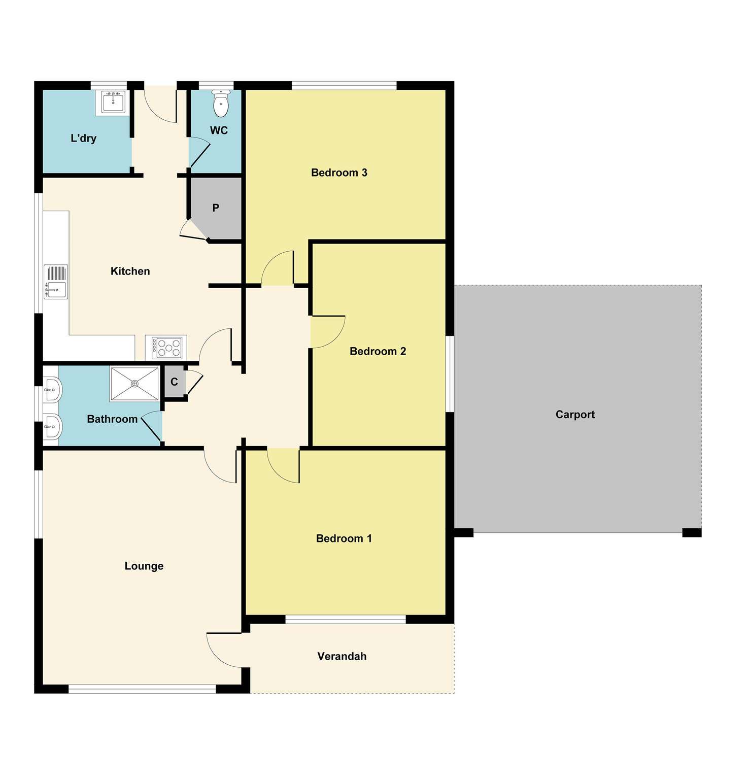 Floorplan of Homely house listing, 6 Hope Street, Maryborough VIC 3465