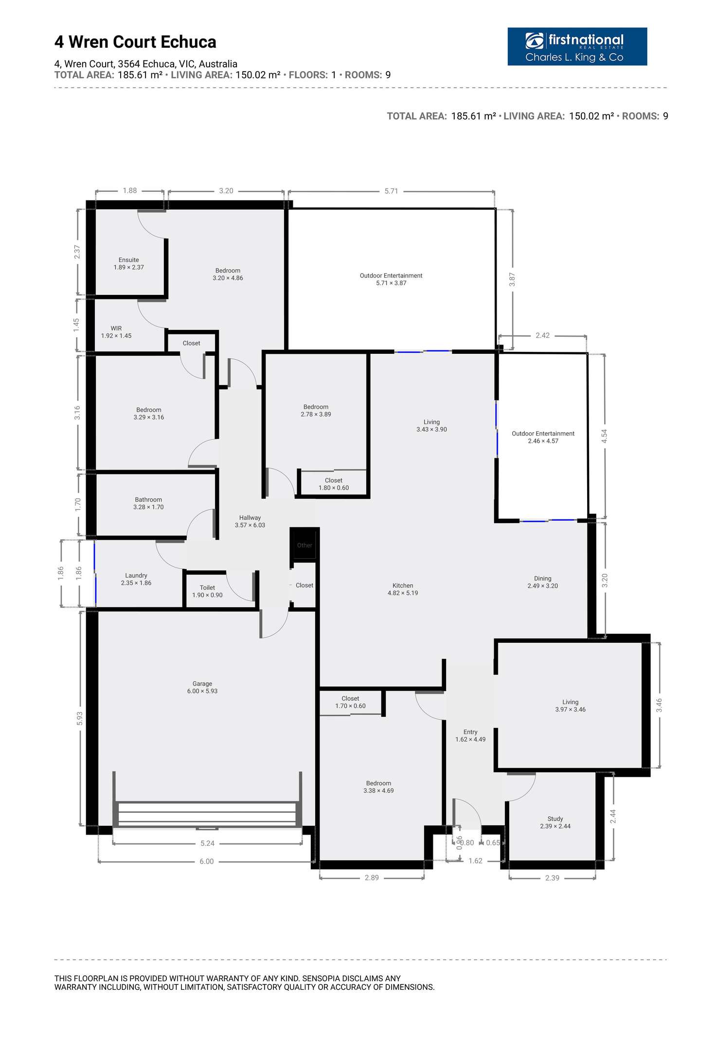 Floorplan of Homely house listing, 4 Wren Court, Echuca VIC 3564
