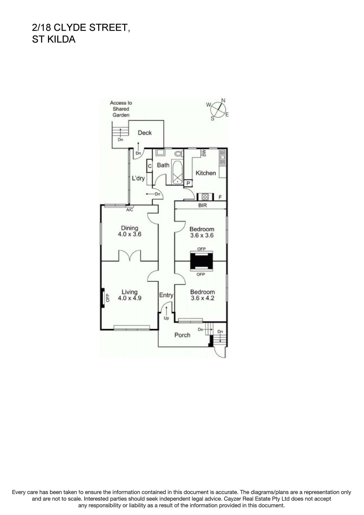 Floorplan of Homely apartment listing, 2/18 Clyde Street, St Kilda VIC 3182