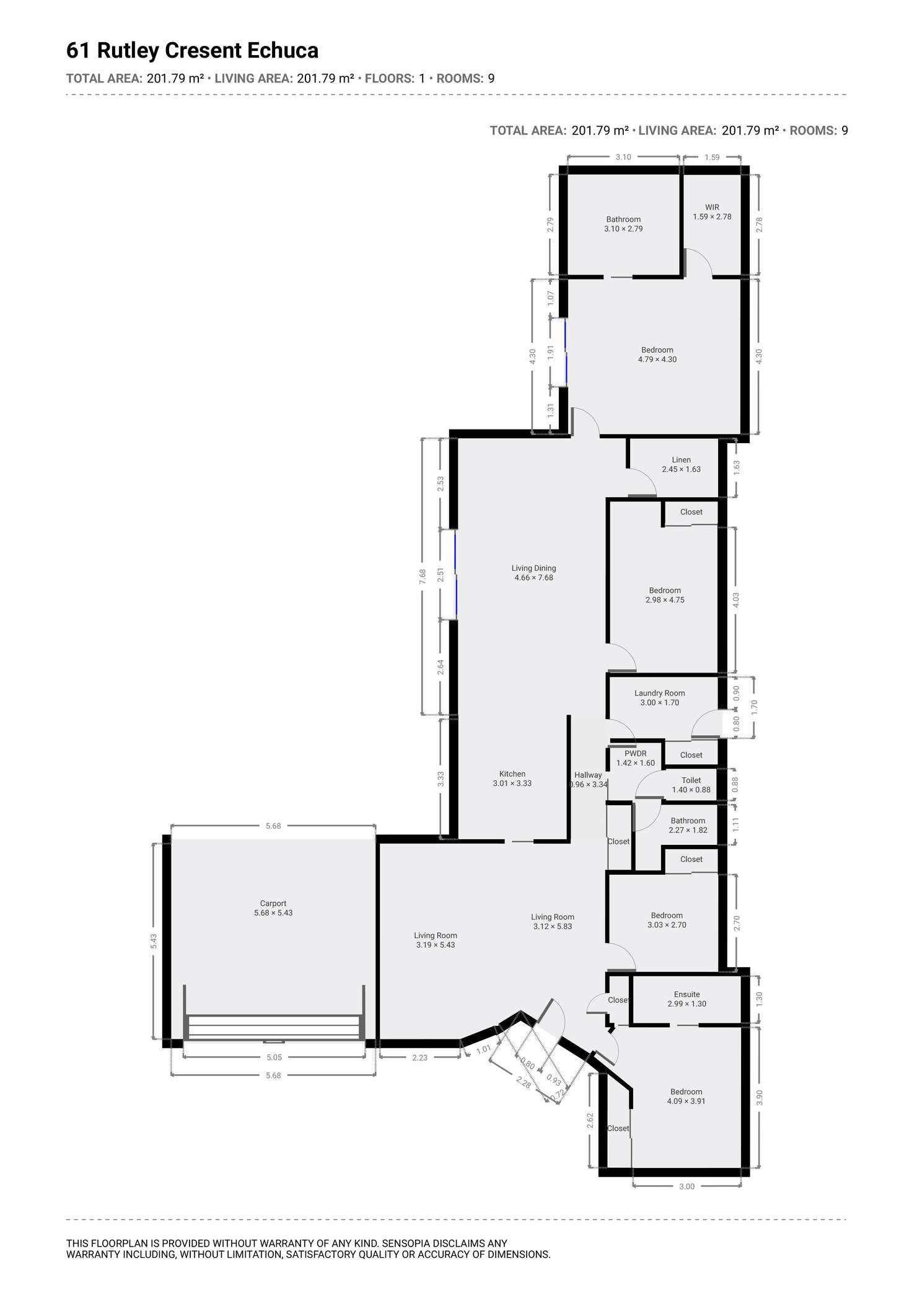 Floorplan of Homely house listing, 61 Rutley Crescent, Echuca VIC 3564