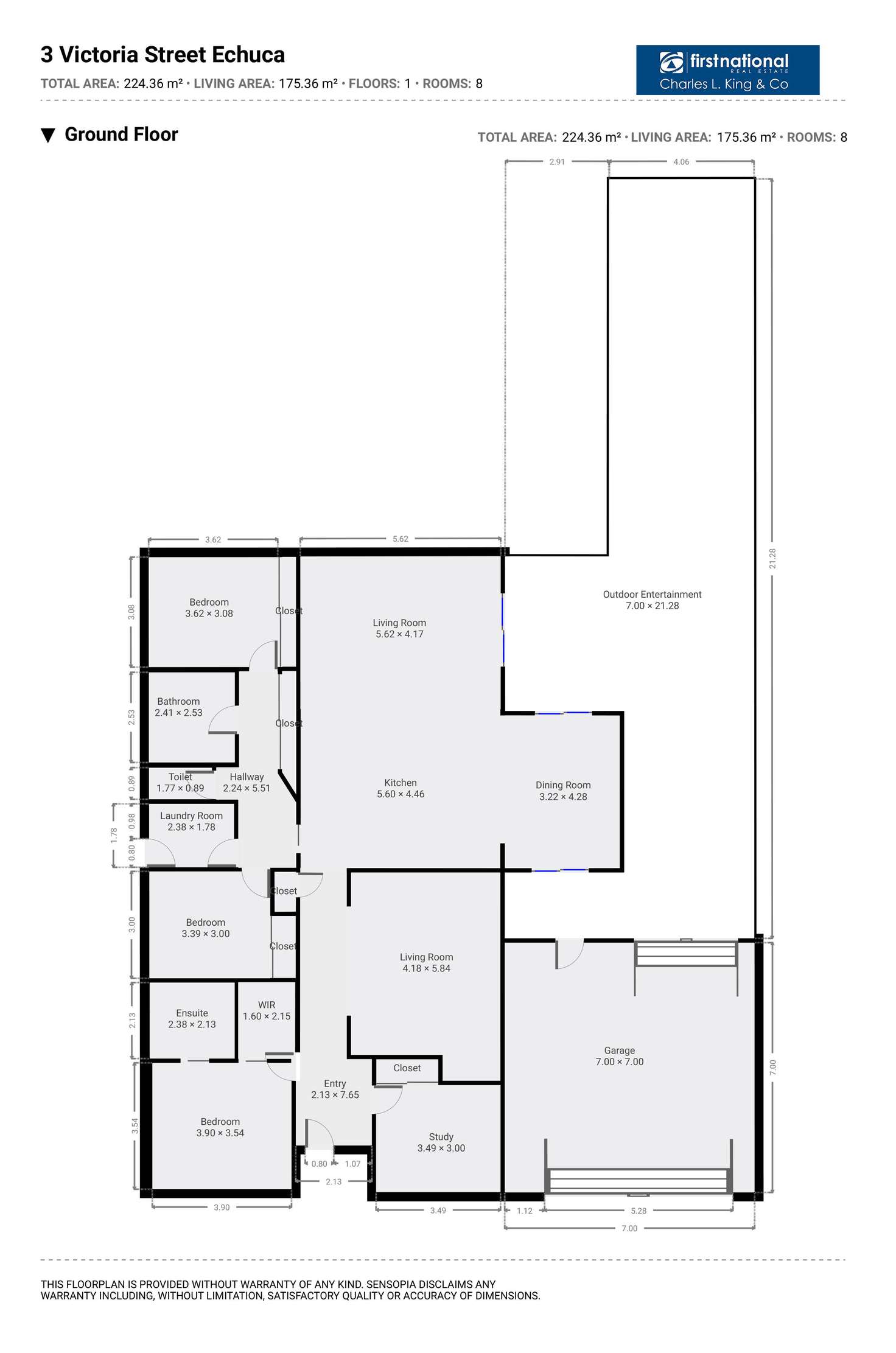 Floorplan of Homely house listing, 3 Victoria Place, Echuca VIC 3564