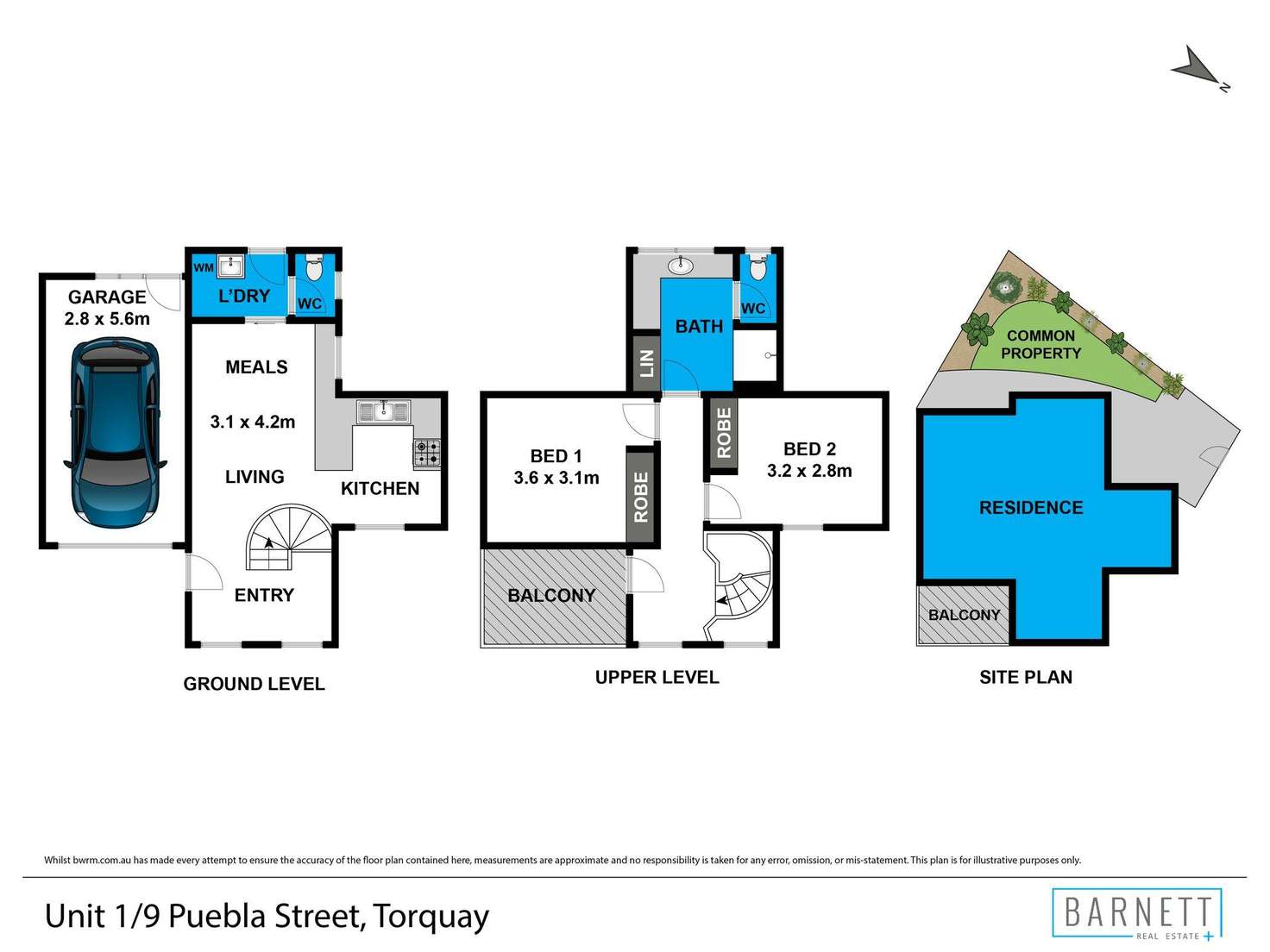 Floorplan of Homely unit listing, 1/9 Puebla Street, Torquay VIC 3228