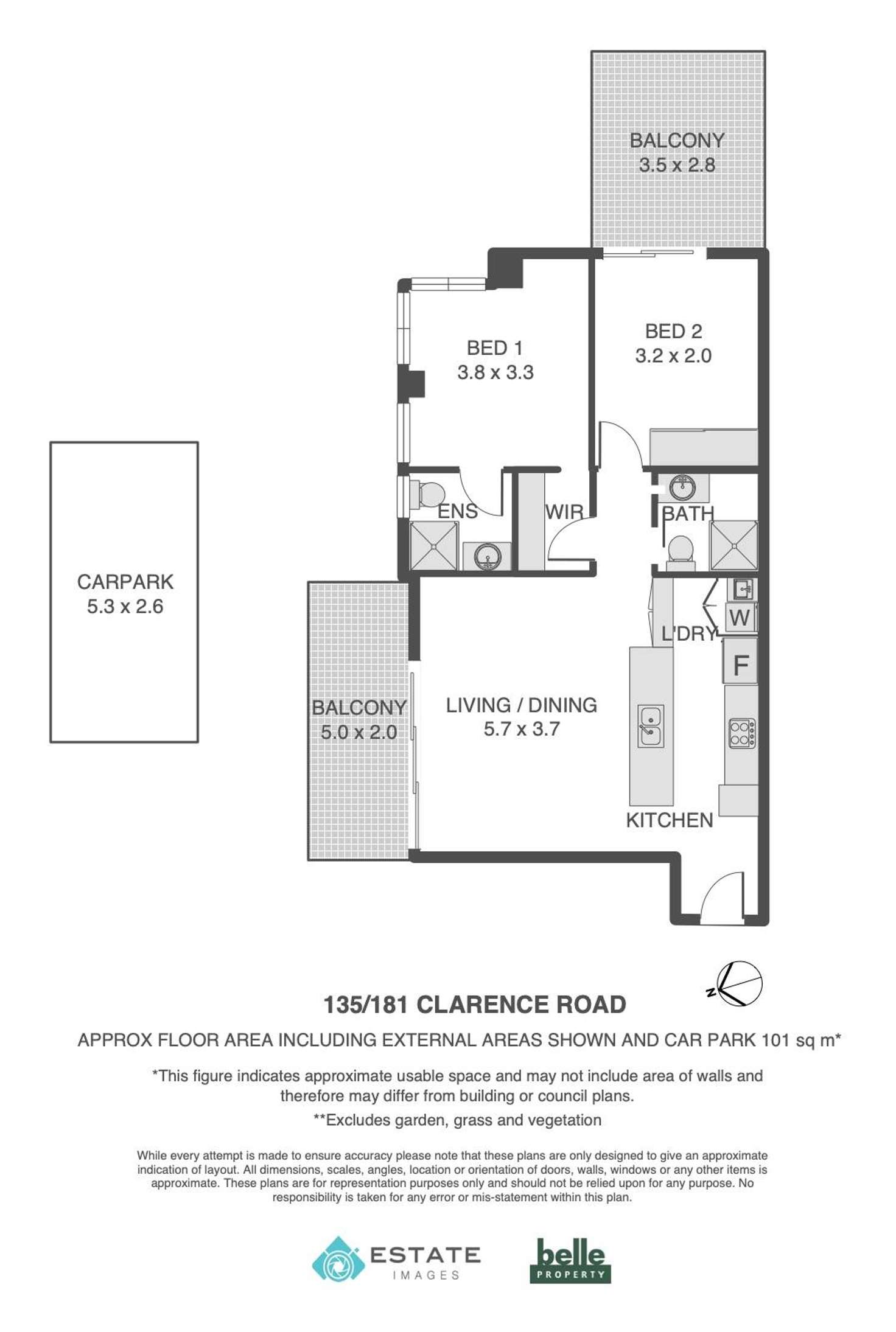Floorplan of Homely unit listing, 135/181 Clarence Road, Indooroopilly QLD 4068
