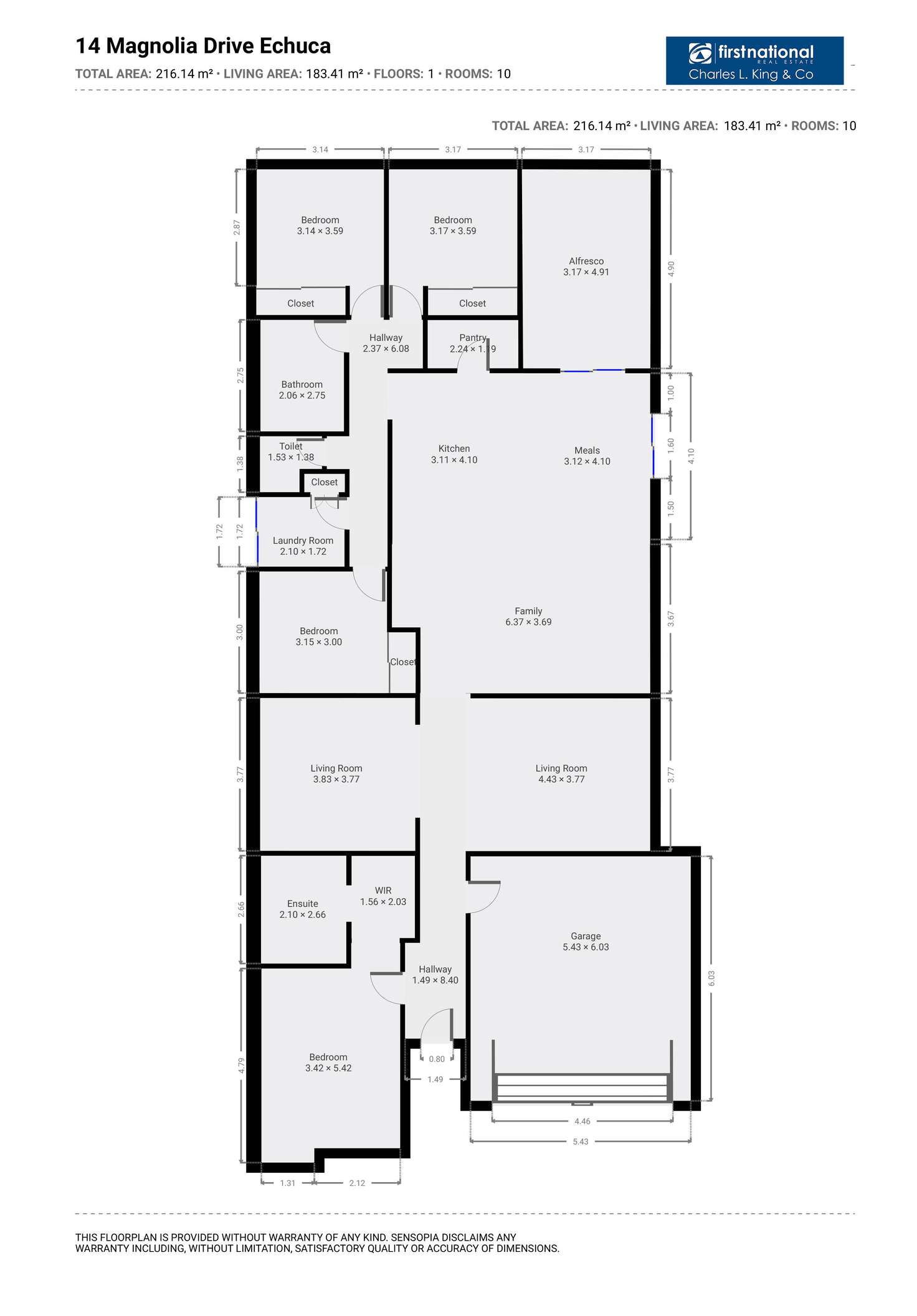 Floorplan of Homely house listing, 14 Magnolia Drive, Echuca VIC 3564