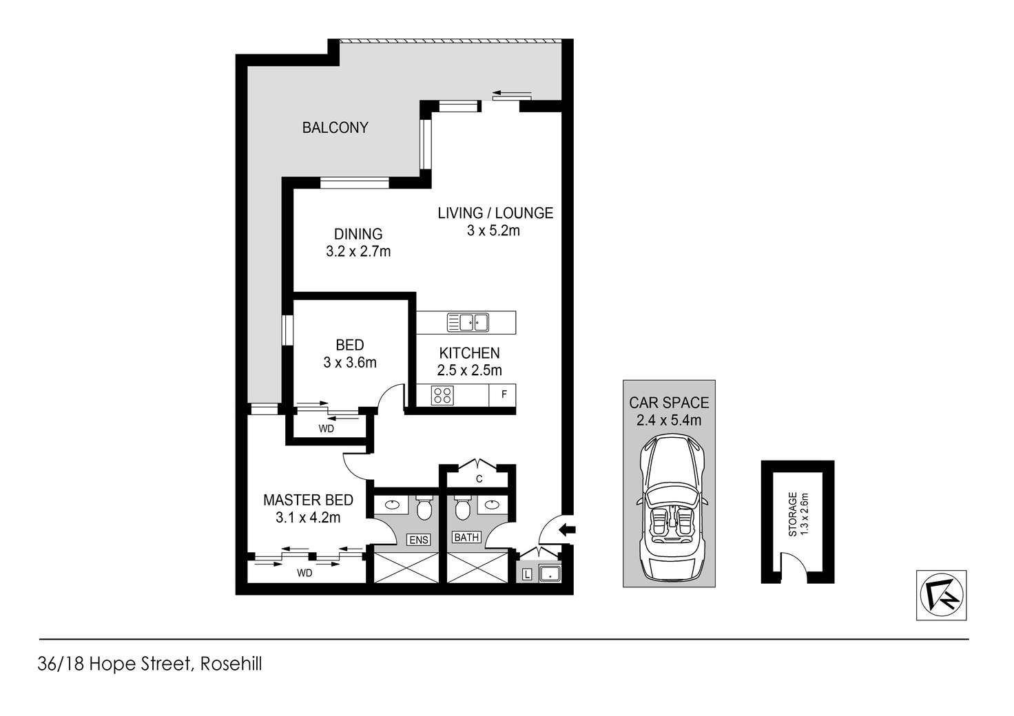 Floorplan of Homely apartment listing, 36/18-22a Hope Street, Rosehill NSW 2142