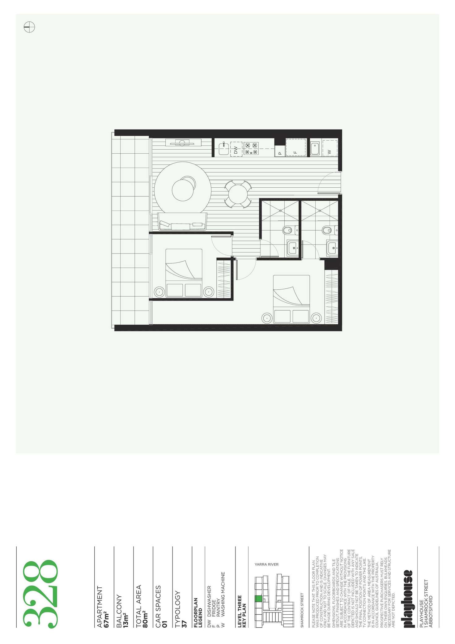 Floorplan of Homely apartment listing, Level 3/328/20 Shamrock Street, Abbotsford VIC 3067