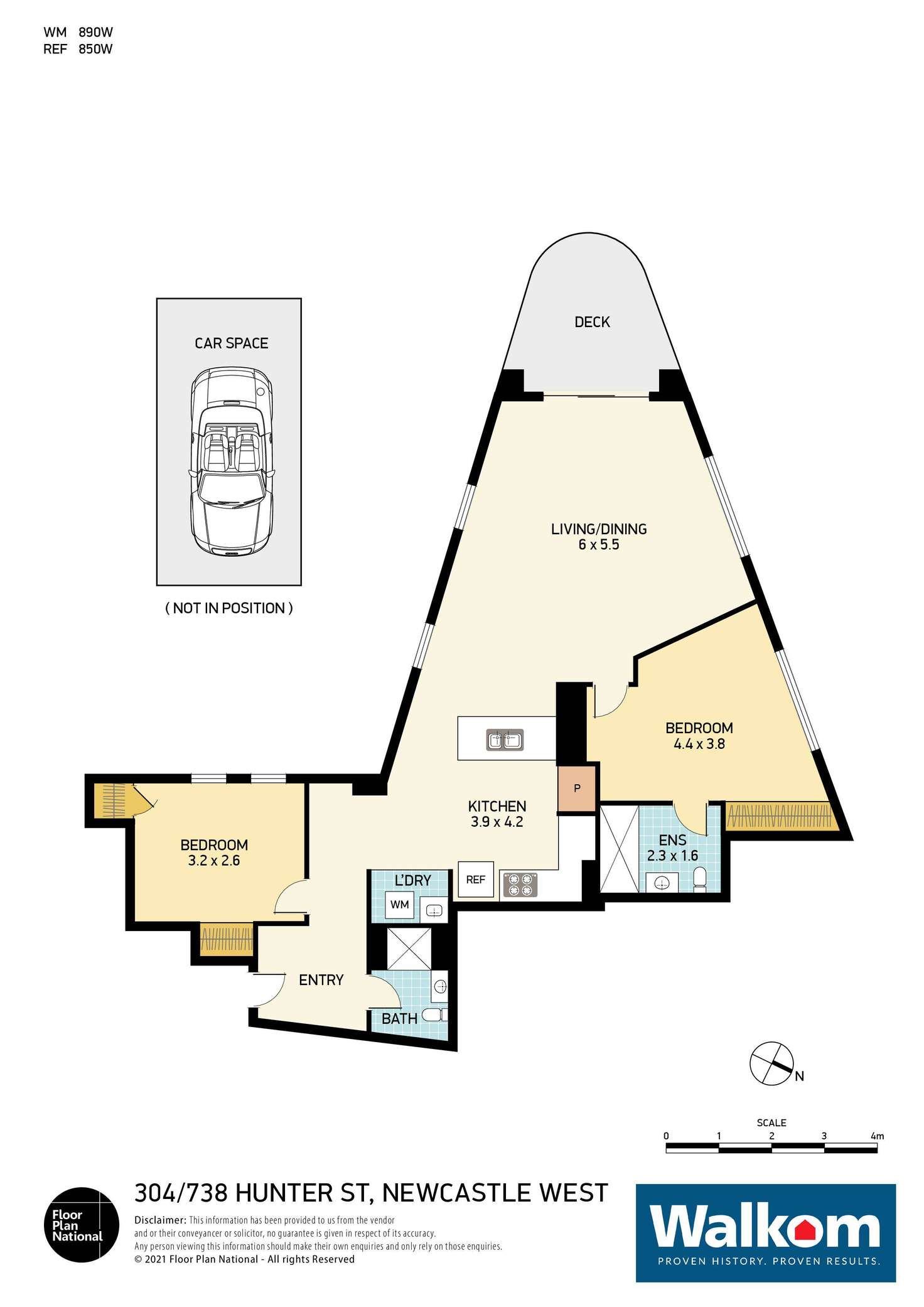 Floorplan of Homely apartment listing, 304/738 Hunter Street, Newcastle West NSW 2302