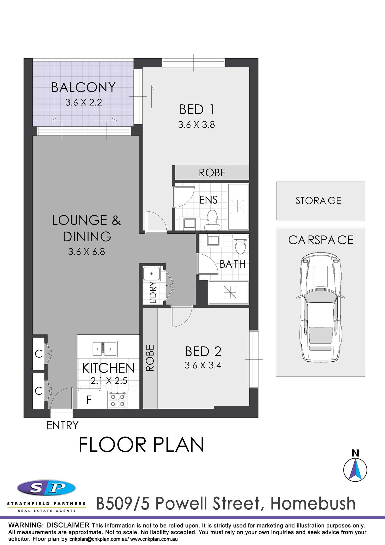 Floorplan of Homely apartment listing, B509/5 Powell Street, Homebush NSW 2140